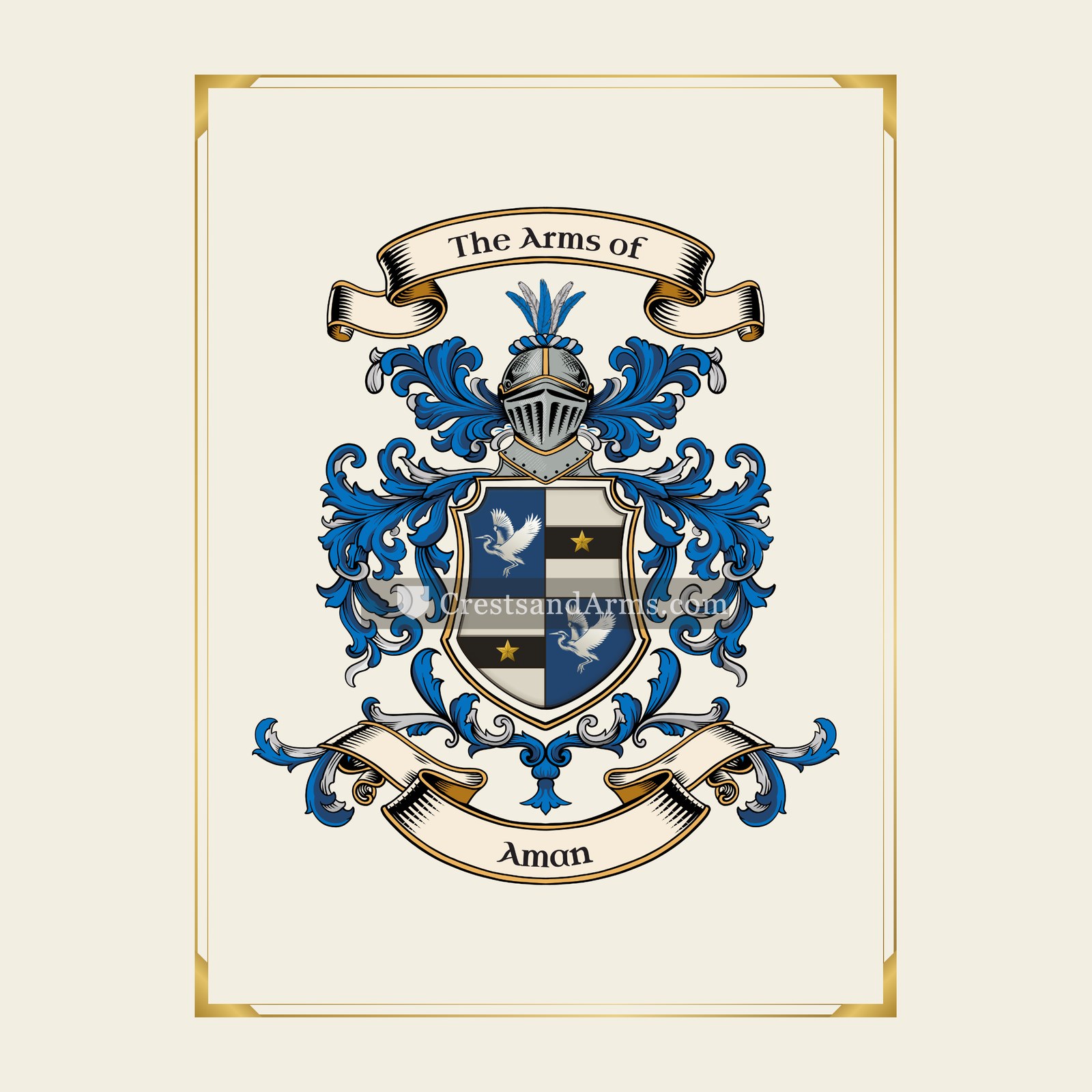 With gold border