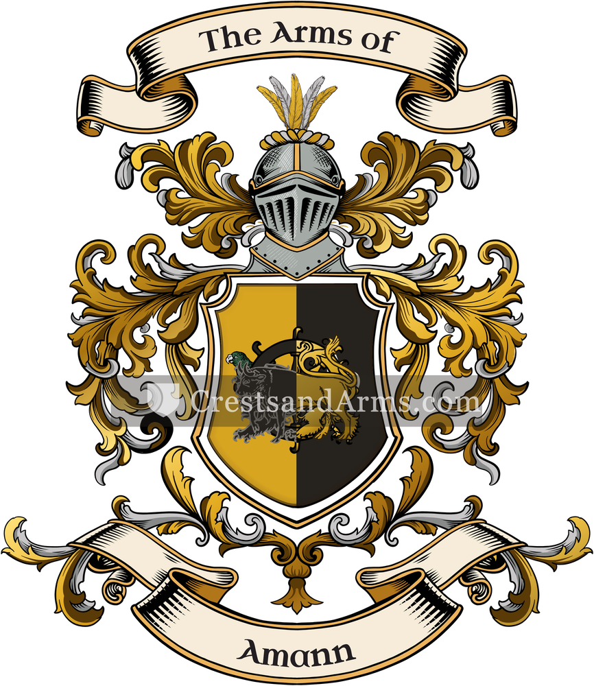 The Amann coat of arms, drawn from the recorded blazon