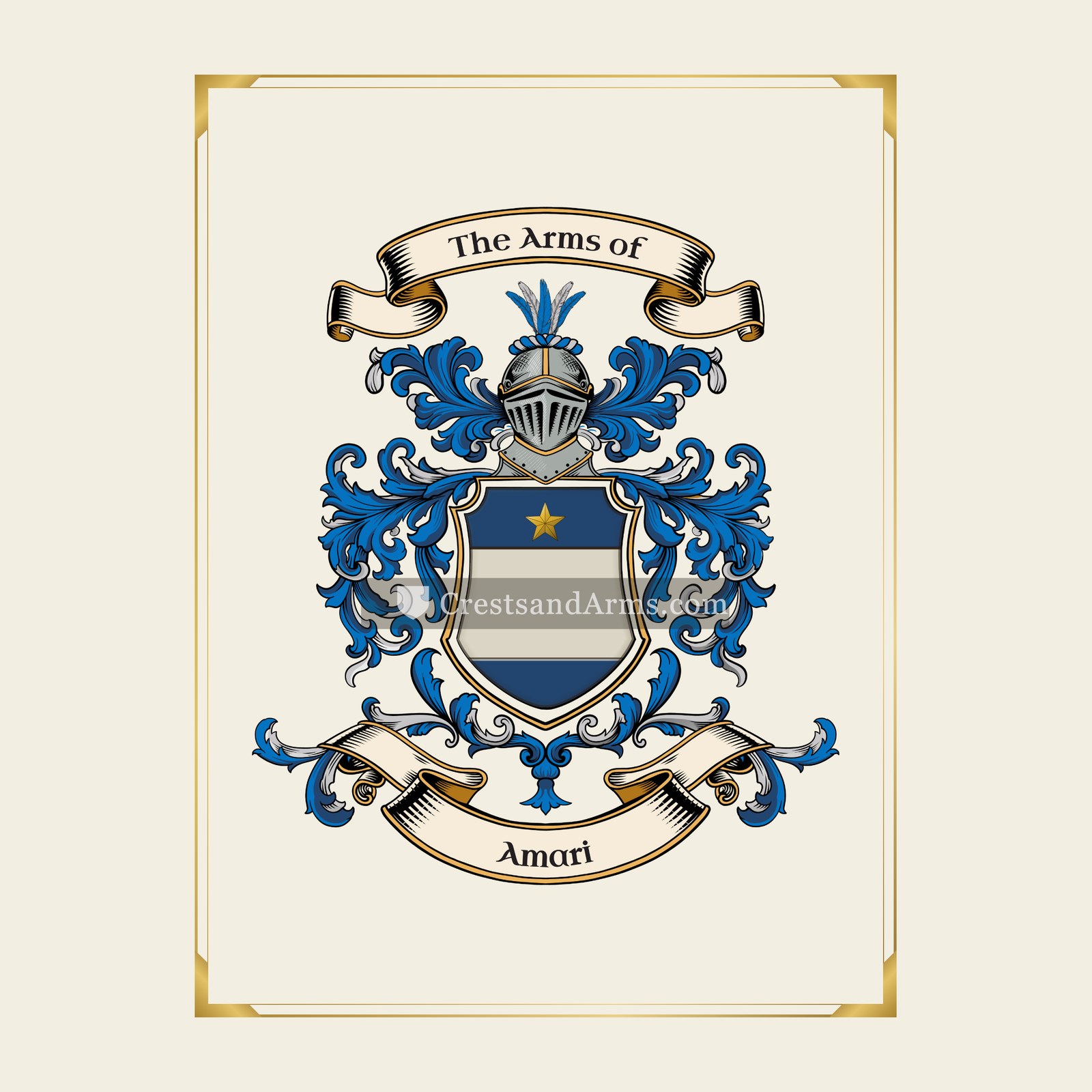 With gold border