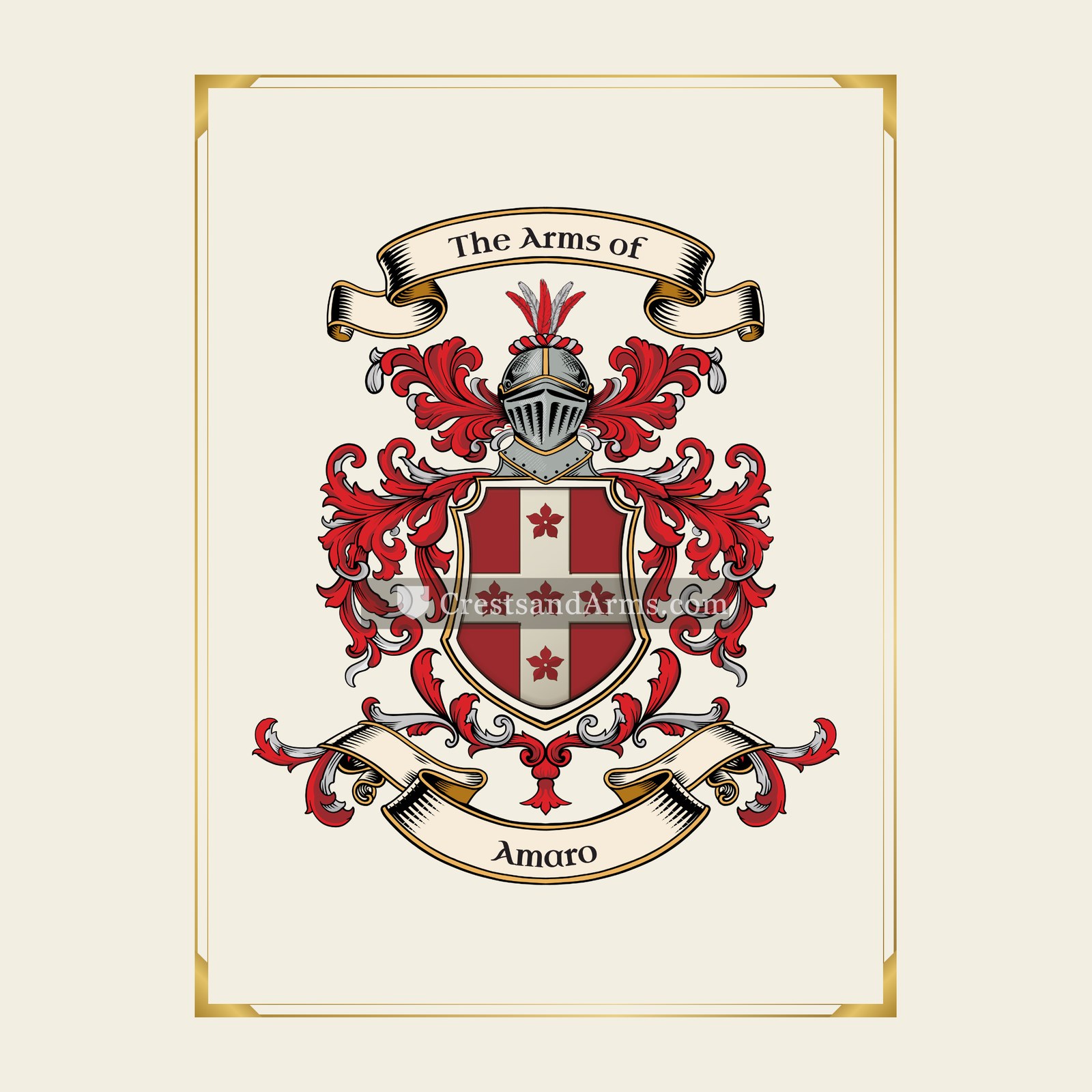 With gold border