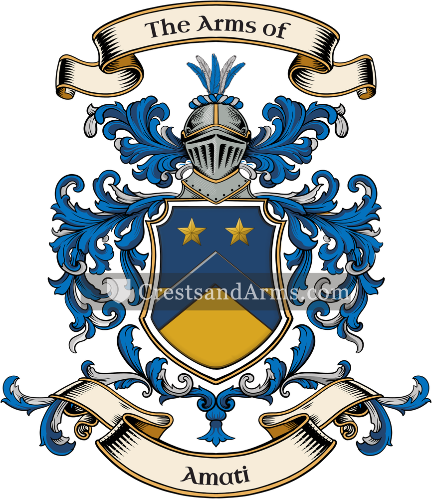 The Amati coat of arms, drawn from the recorded blazon