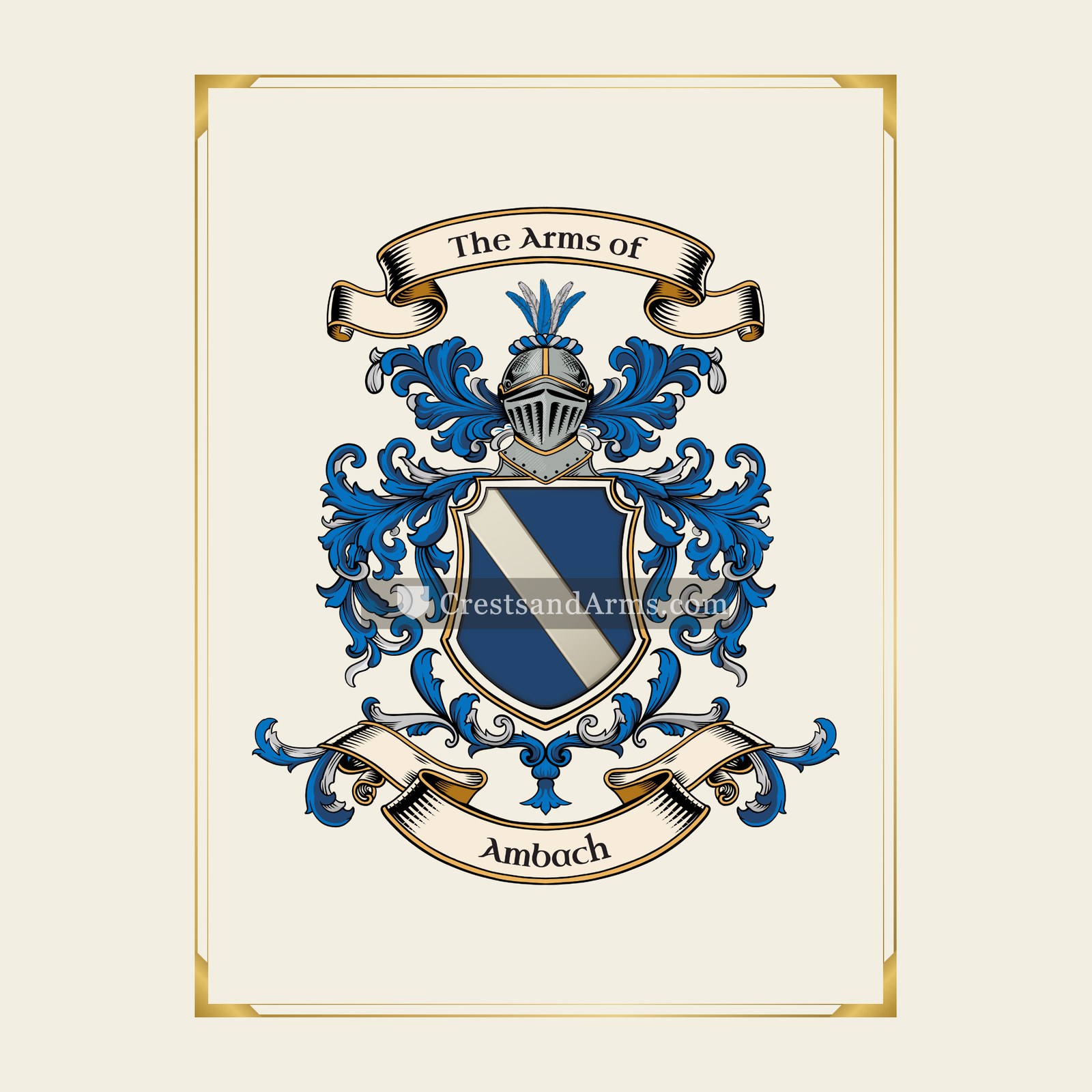 With gold border