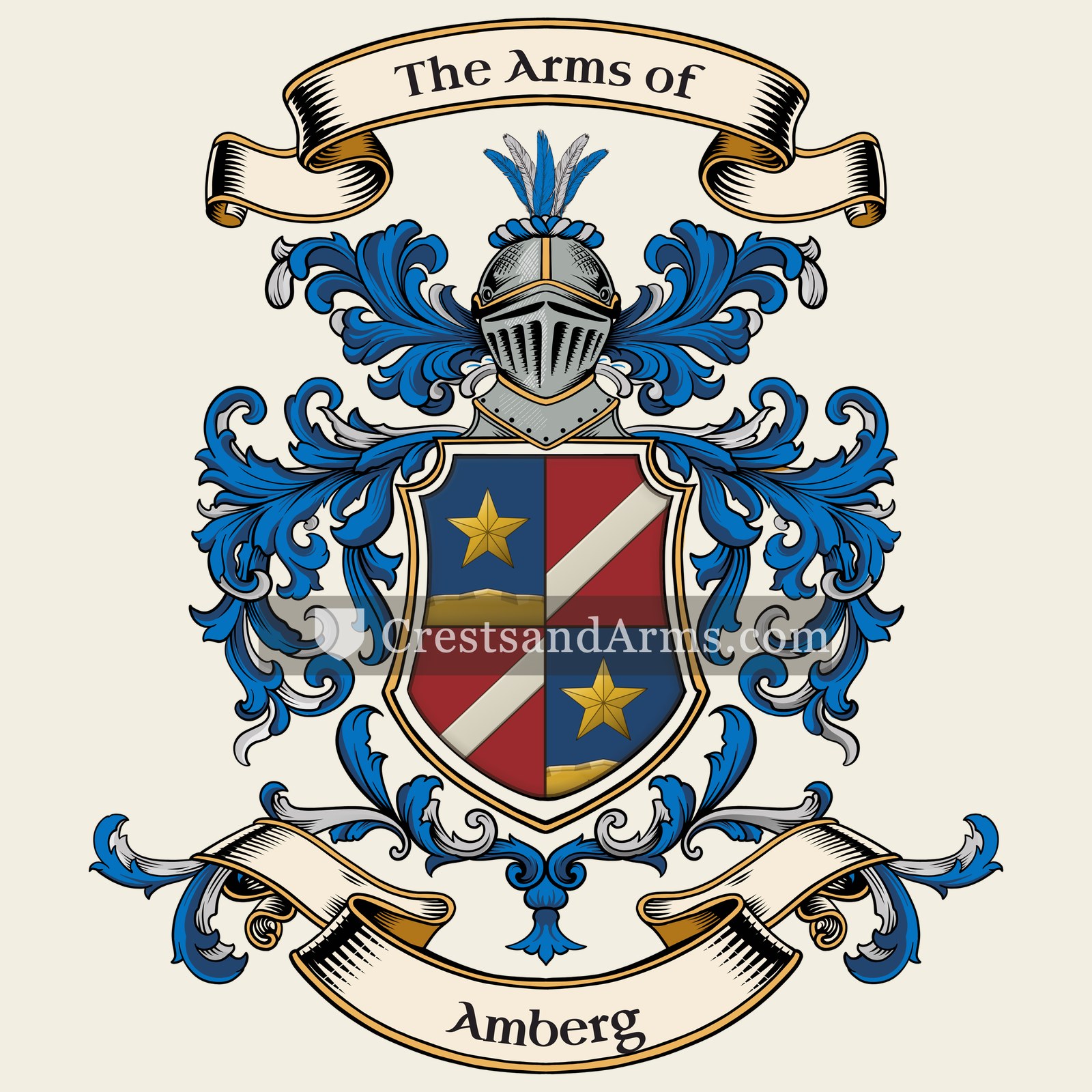 The Amberg coat of arms, drawn from the recorded blazon