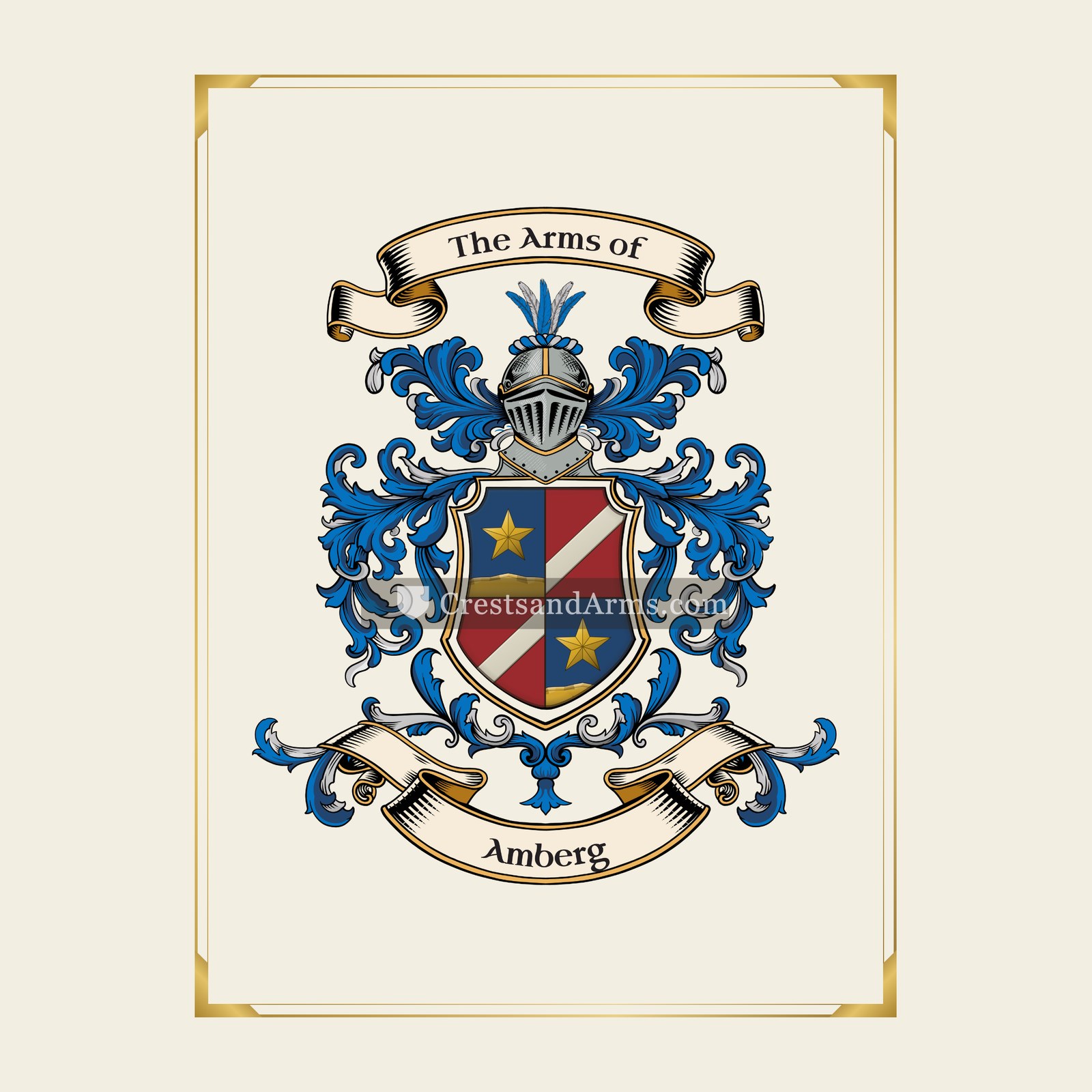 With gold border