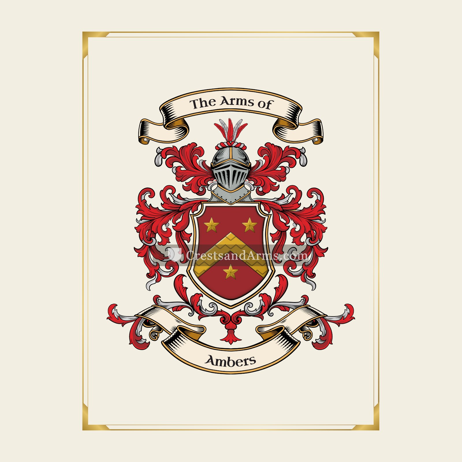 With gold border
