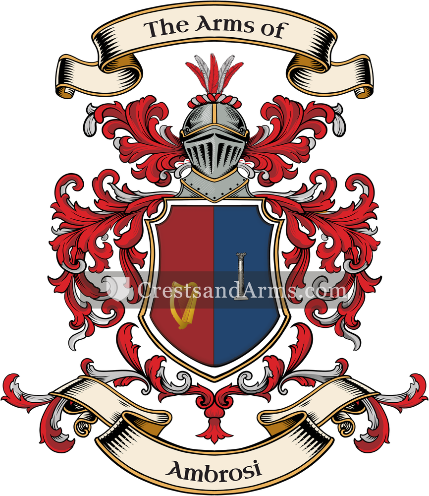 The Ambrosi coat of arms, drawn from the recorded blazon