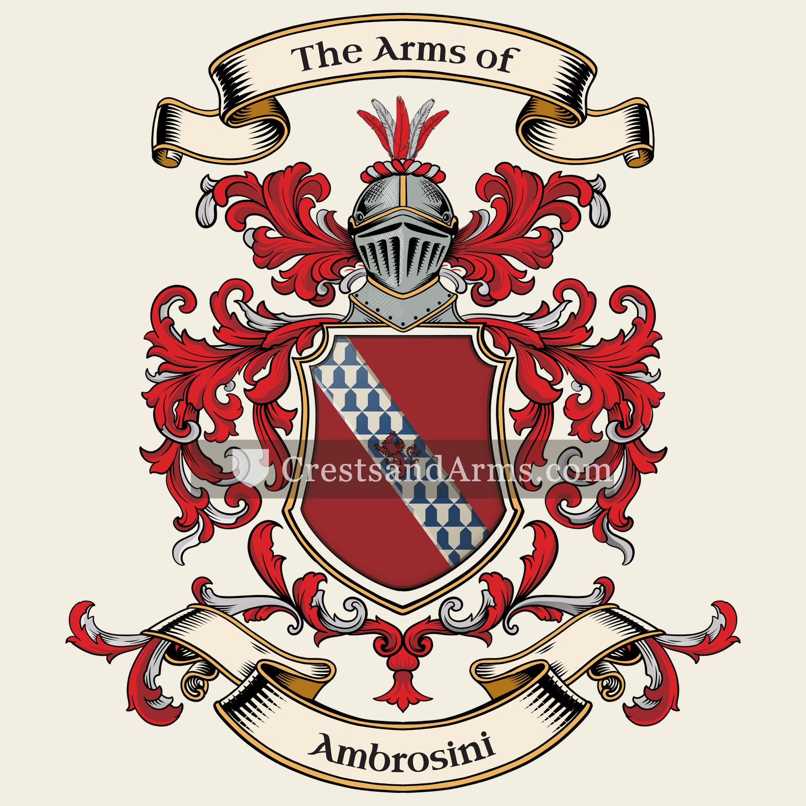 The Ambrosini coat of arms, drawn from the recorded blazon