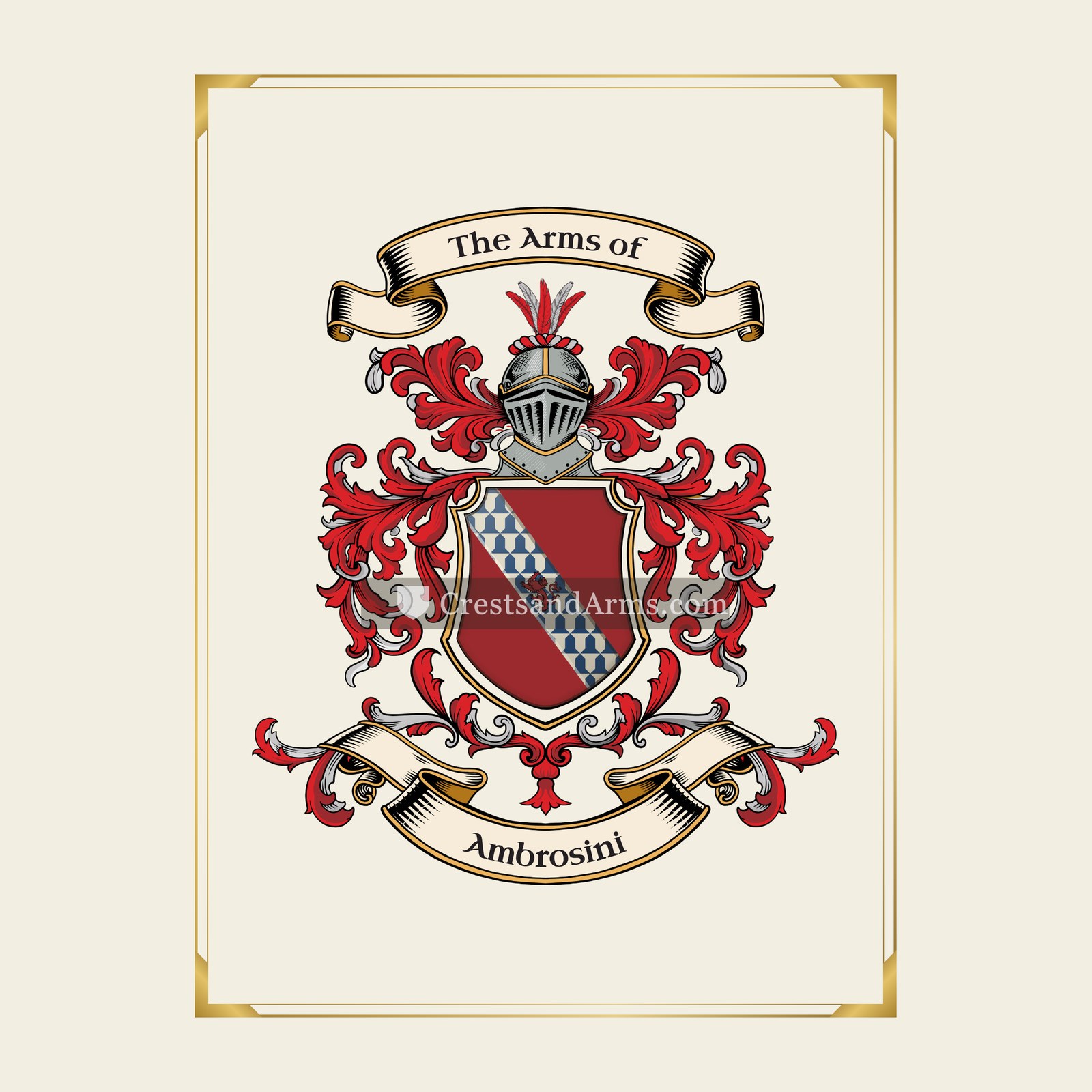 With gold border