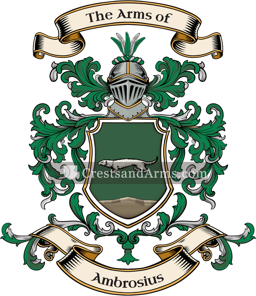 The Ambrosius coat of arms, drawn from the recorded blazon
