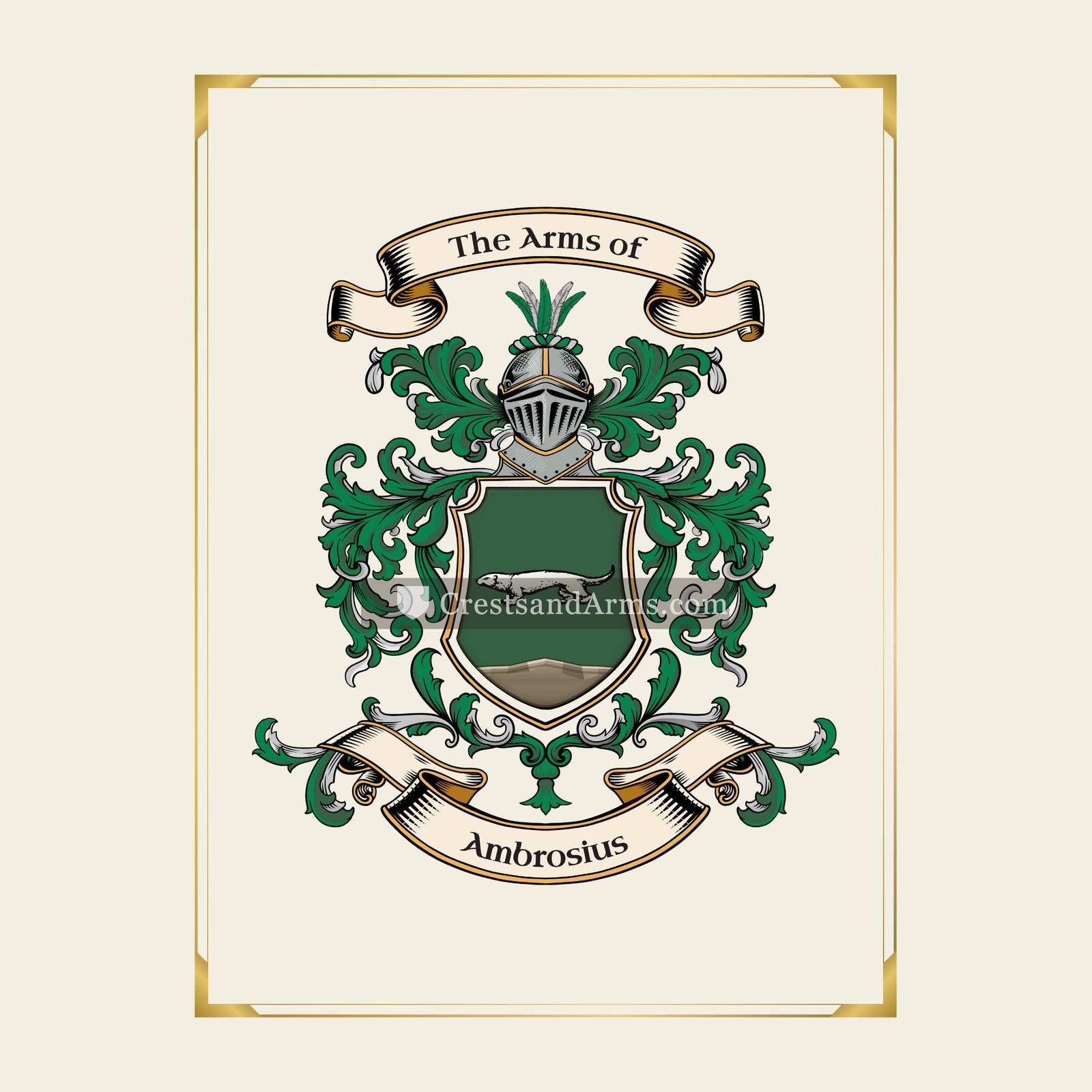 With gold border