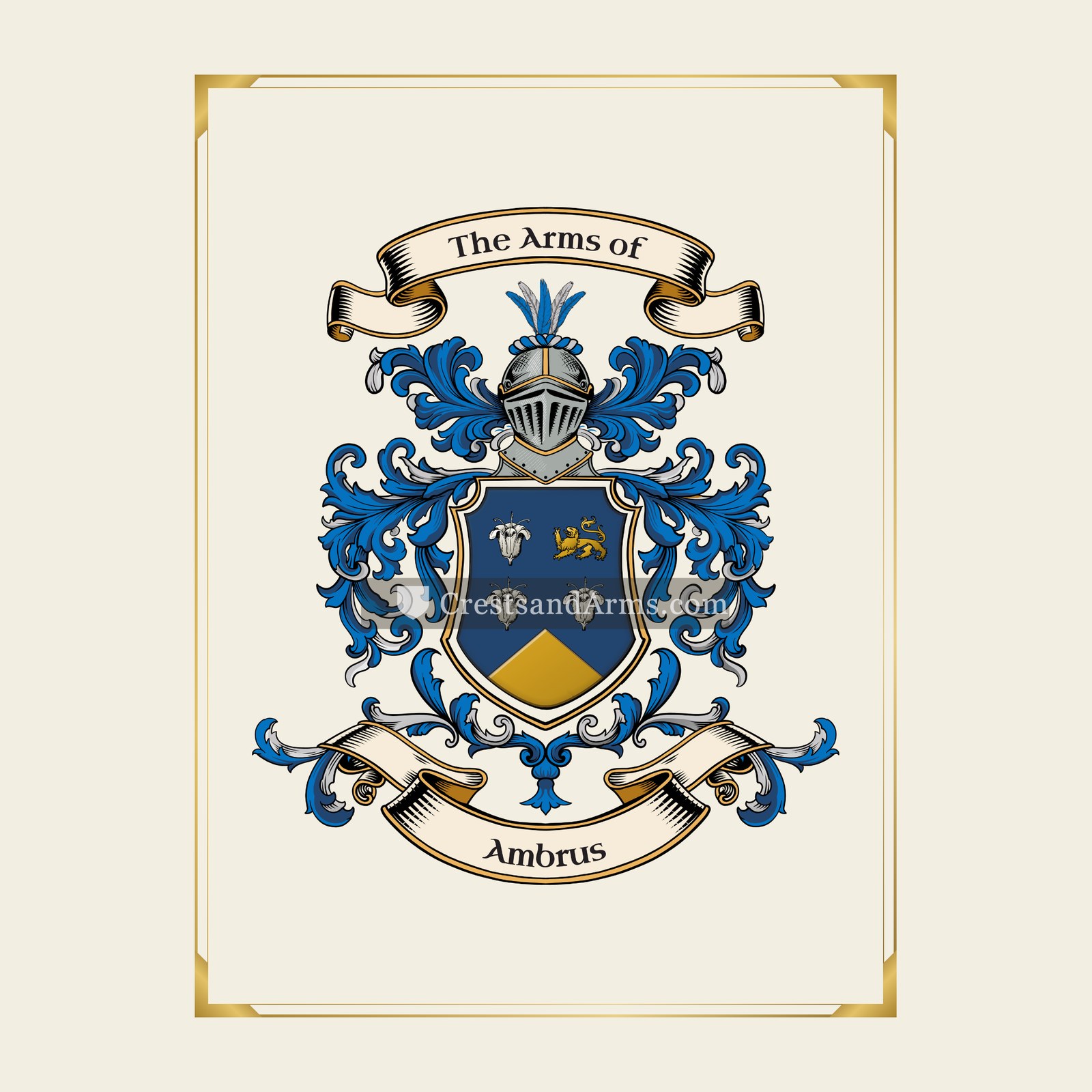 With gold border
