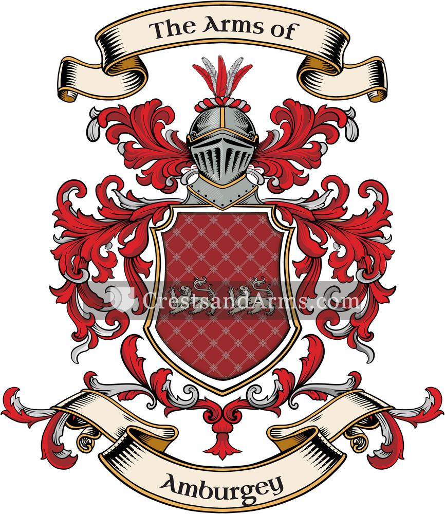 The Amburgey coat of arms, drawn from the recorded blazon