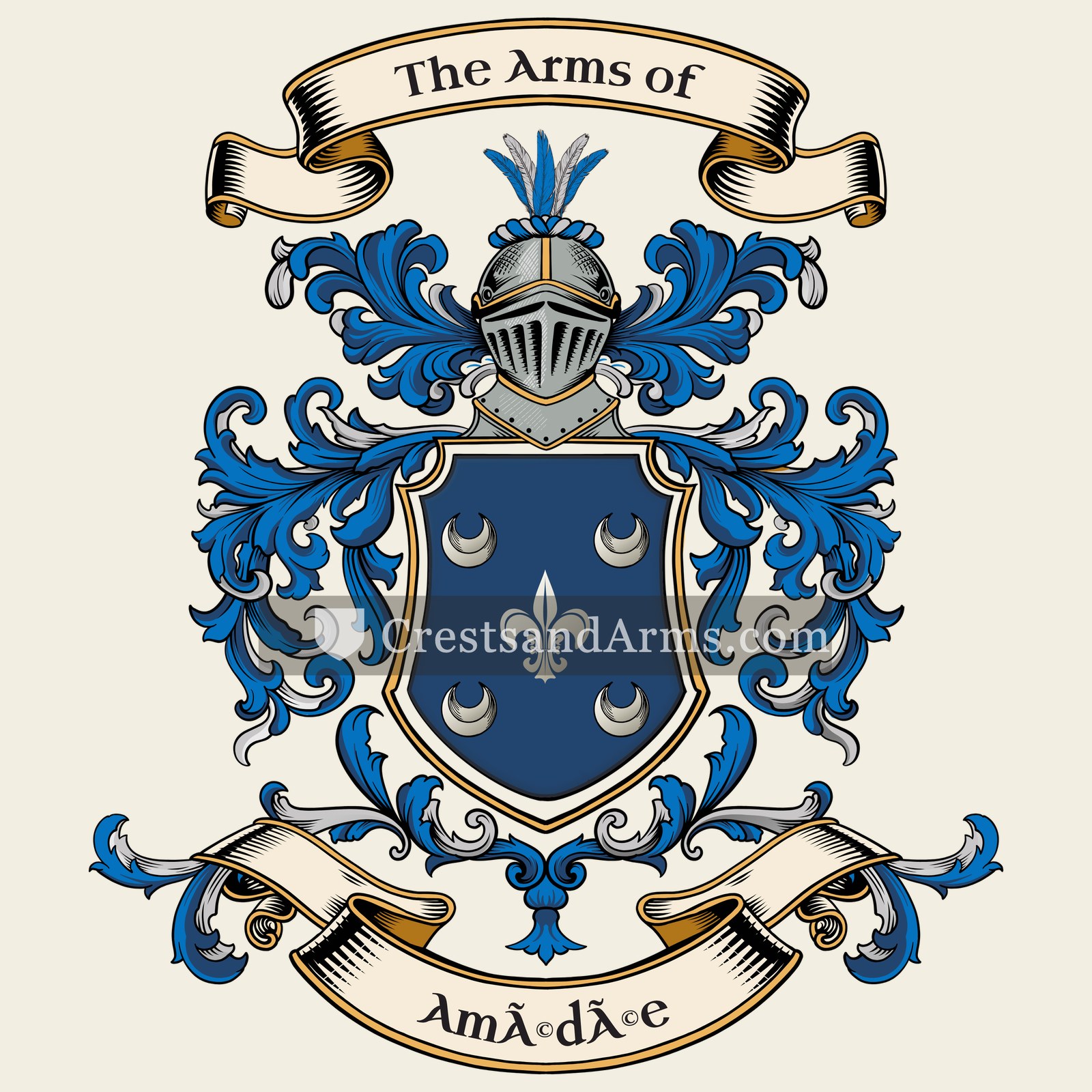 The Amédée coat of arms, drawn from the recorded blazon