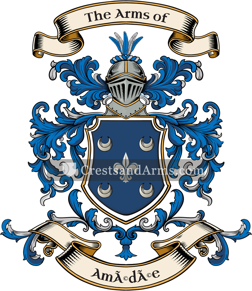 The Amédée coat of arms, drawn from the recorded blazon