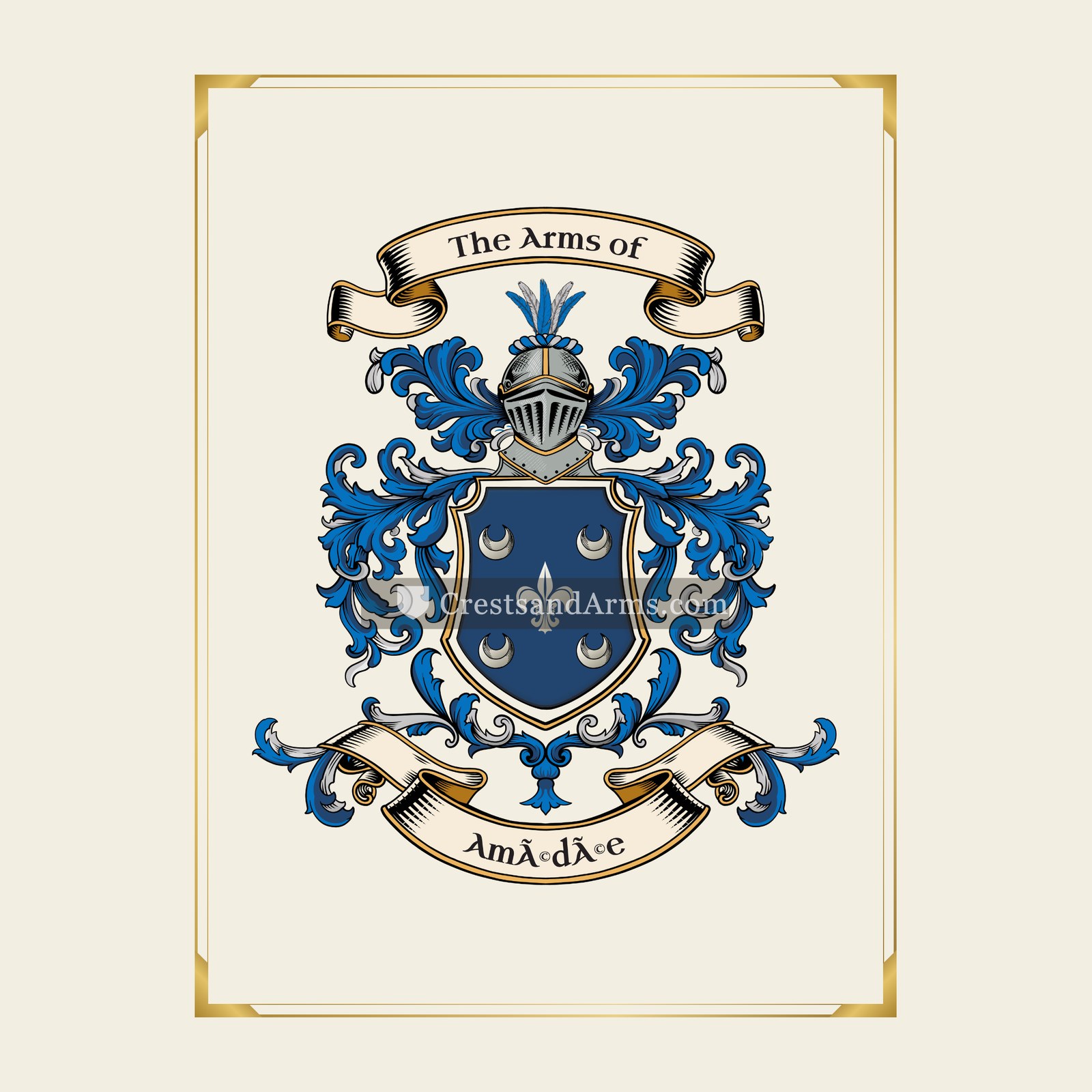 With gold border