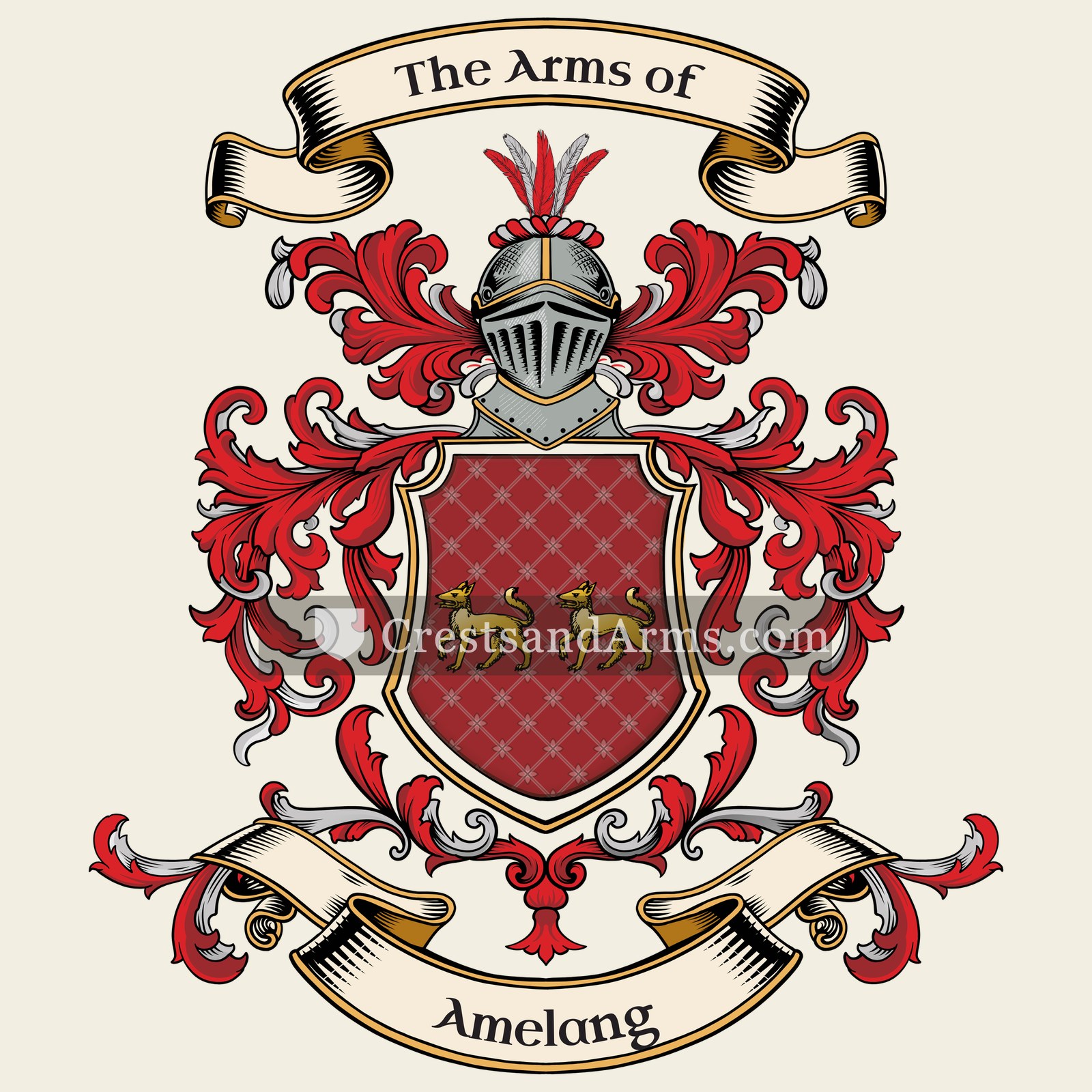 The Amelang coat of arms, drawn from the recorded blazon