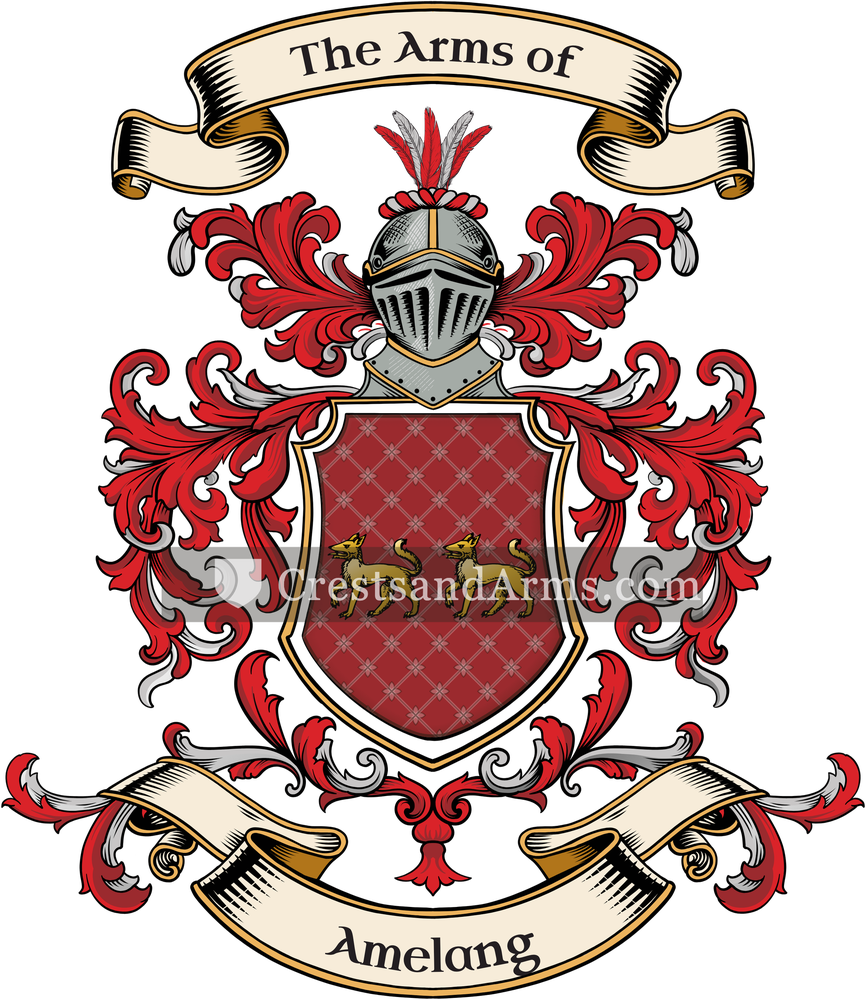 The Amelang coat of arms, drawn from the recorded blazon