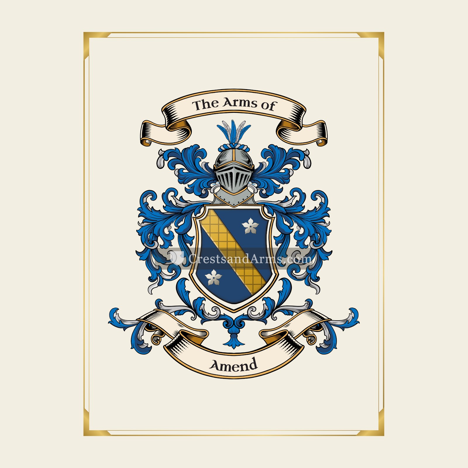 With gold border