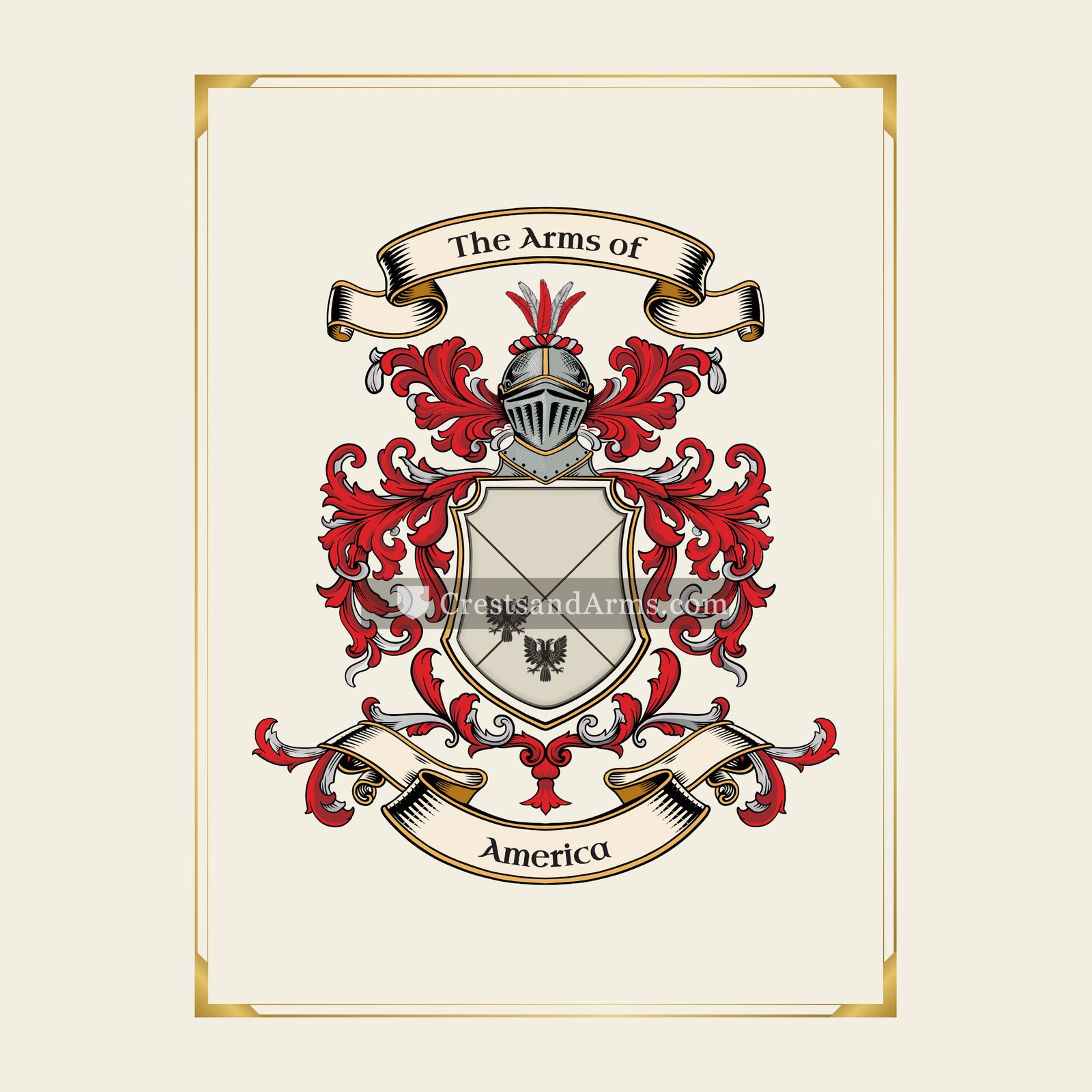 With gold border