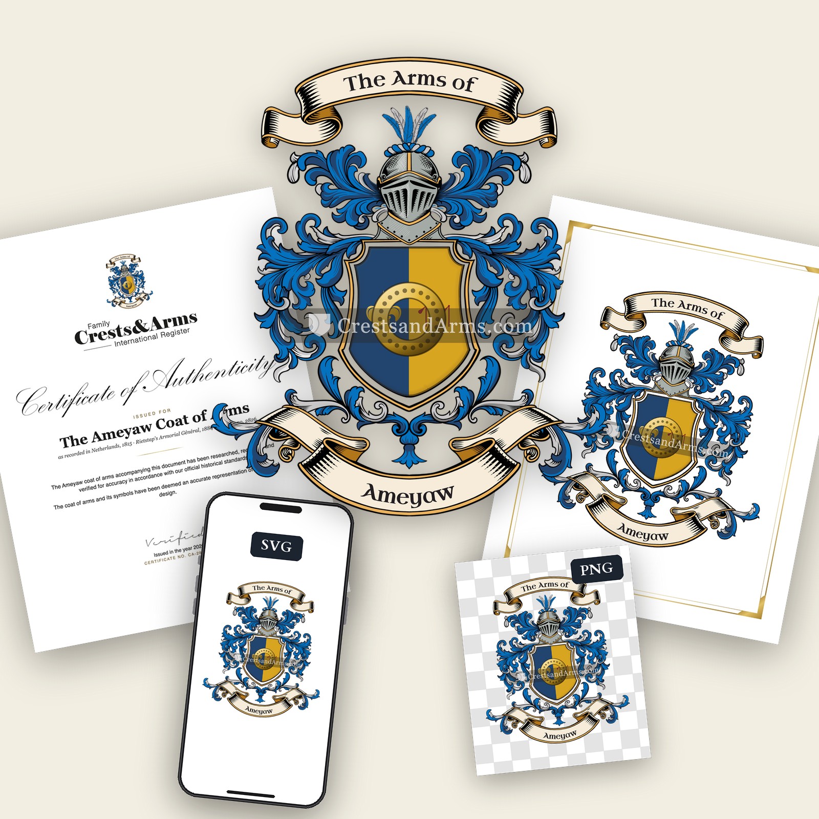 The Ameyaw arms on the coat of arms — digital pack