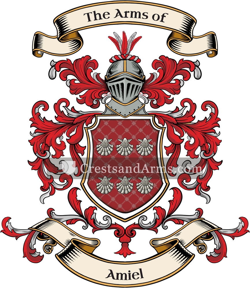 The Amiel coat of arms, drawn from the recorded blazon
