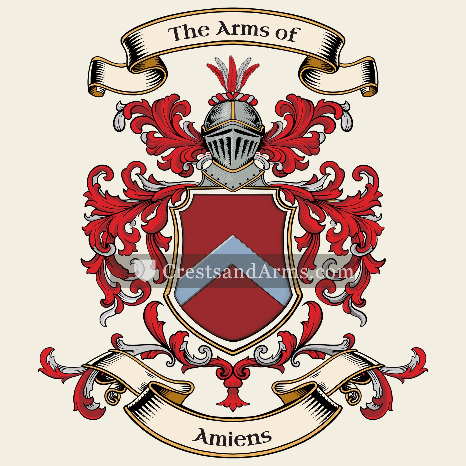 The Amiens coat of arms, drawn from the recorded blazon