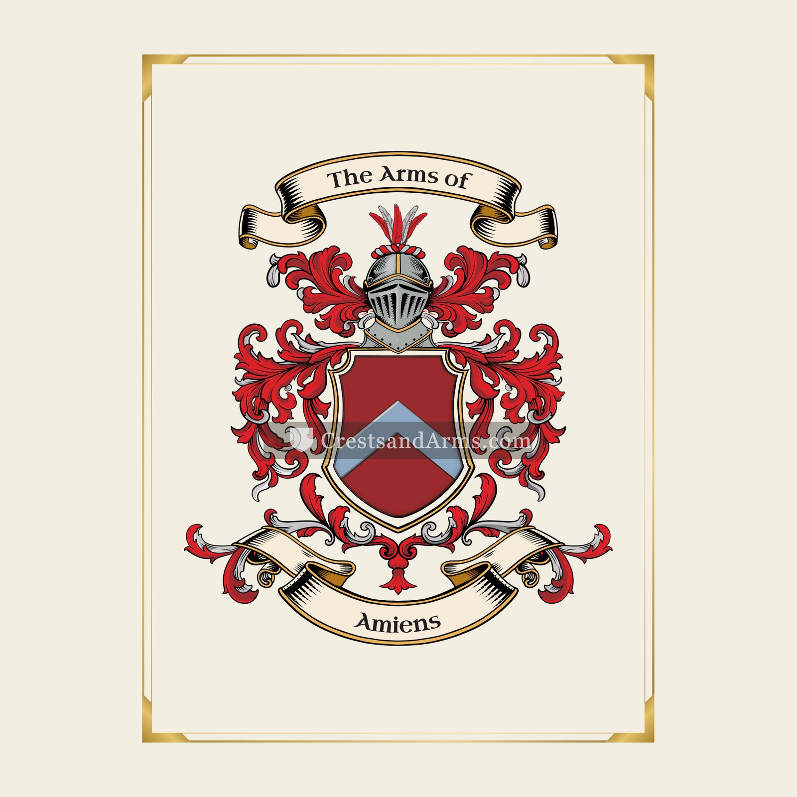 With gold border