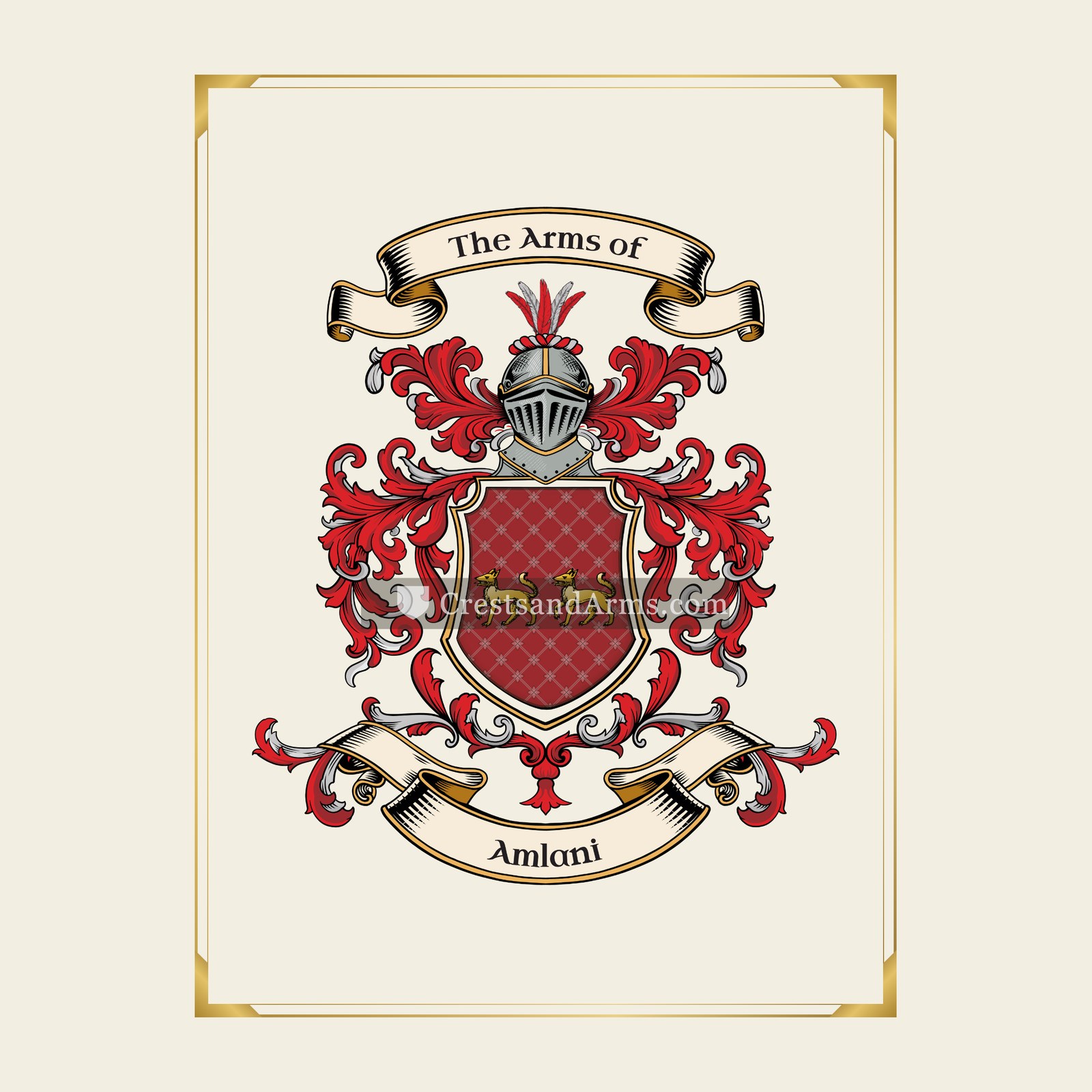 With gold border