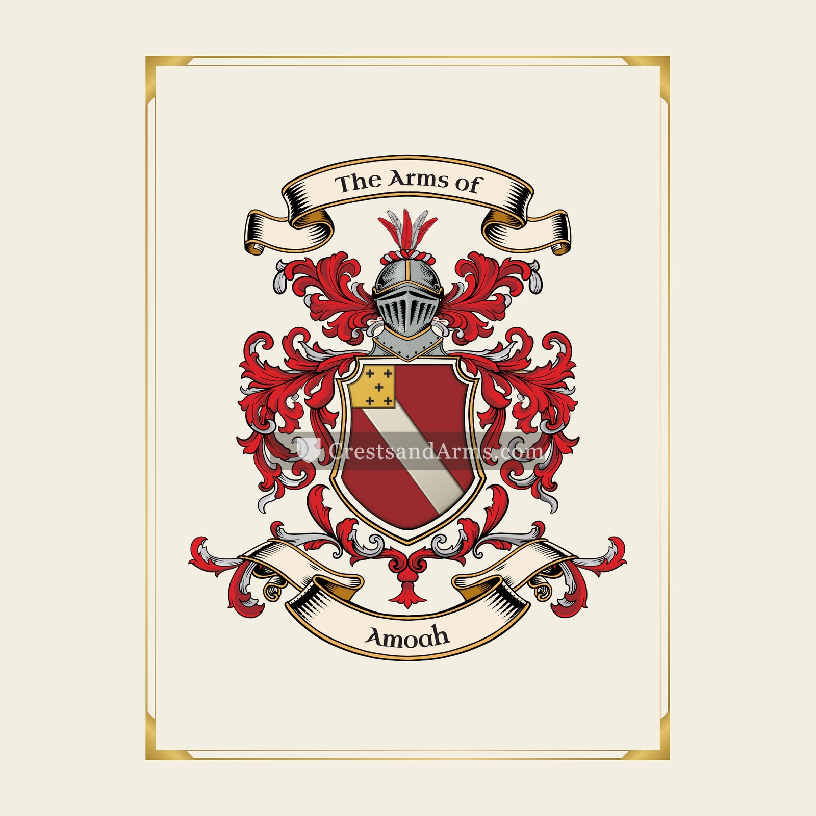 With gold border