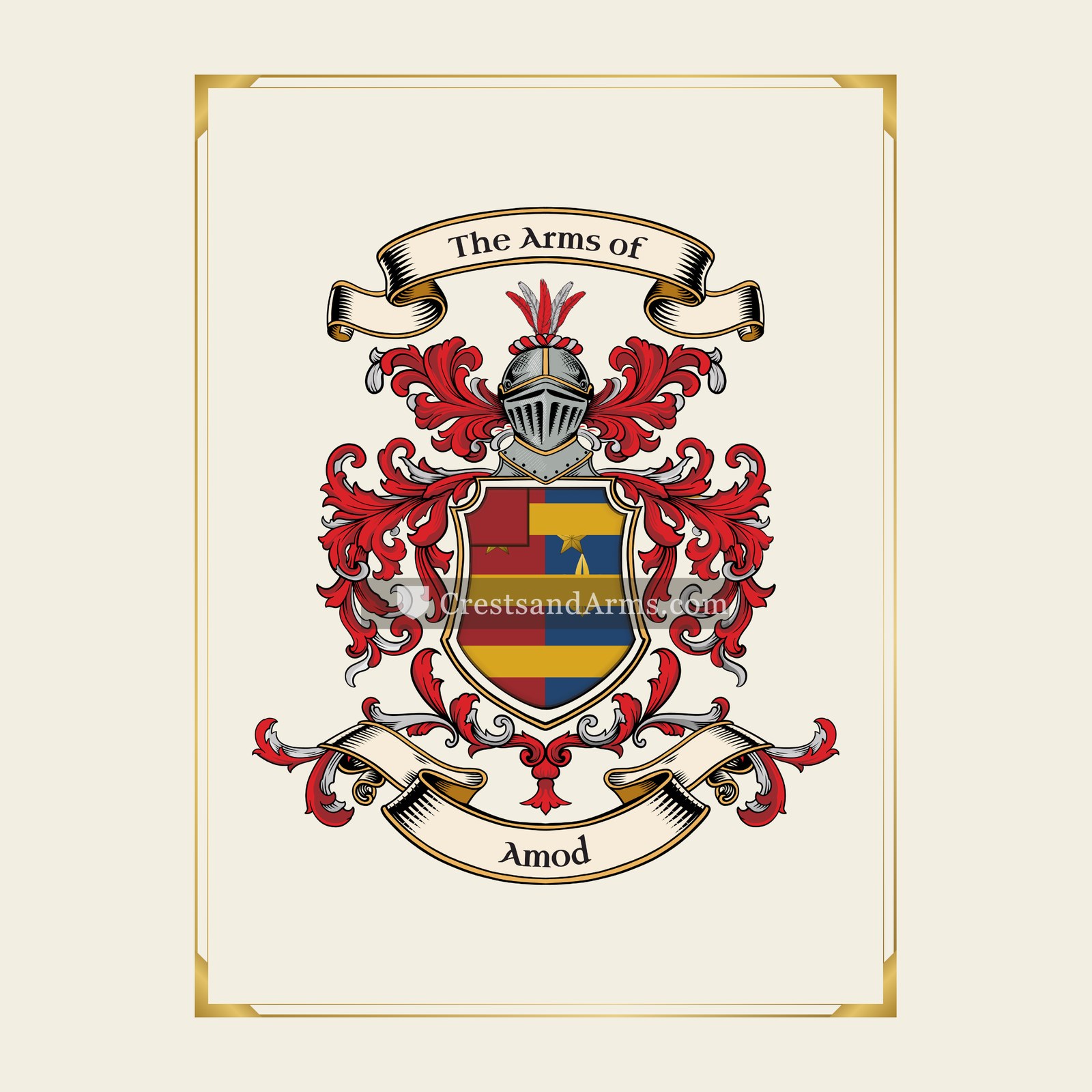 With gold border