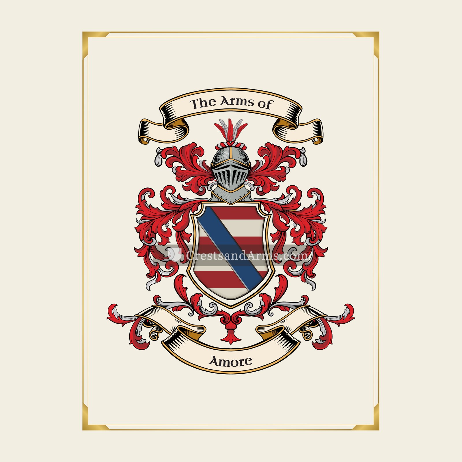 With gold border