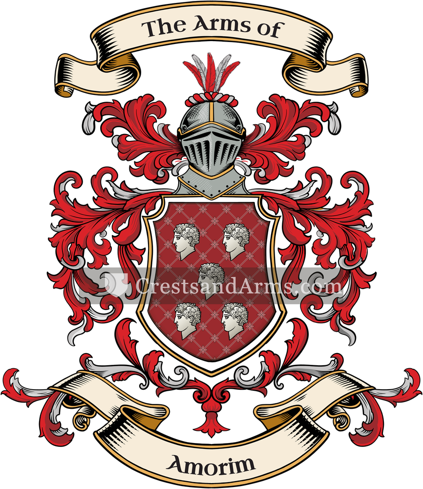 The Amorim coat of arms, drawn from the recorded blazon