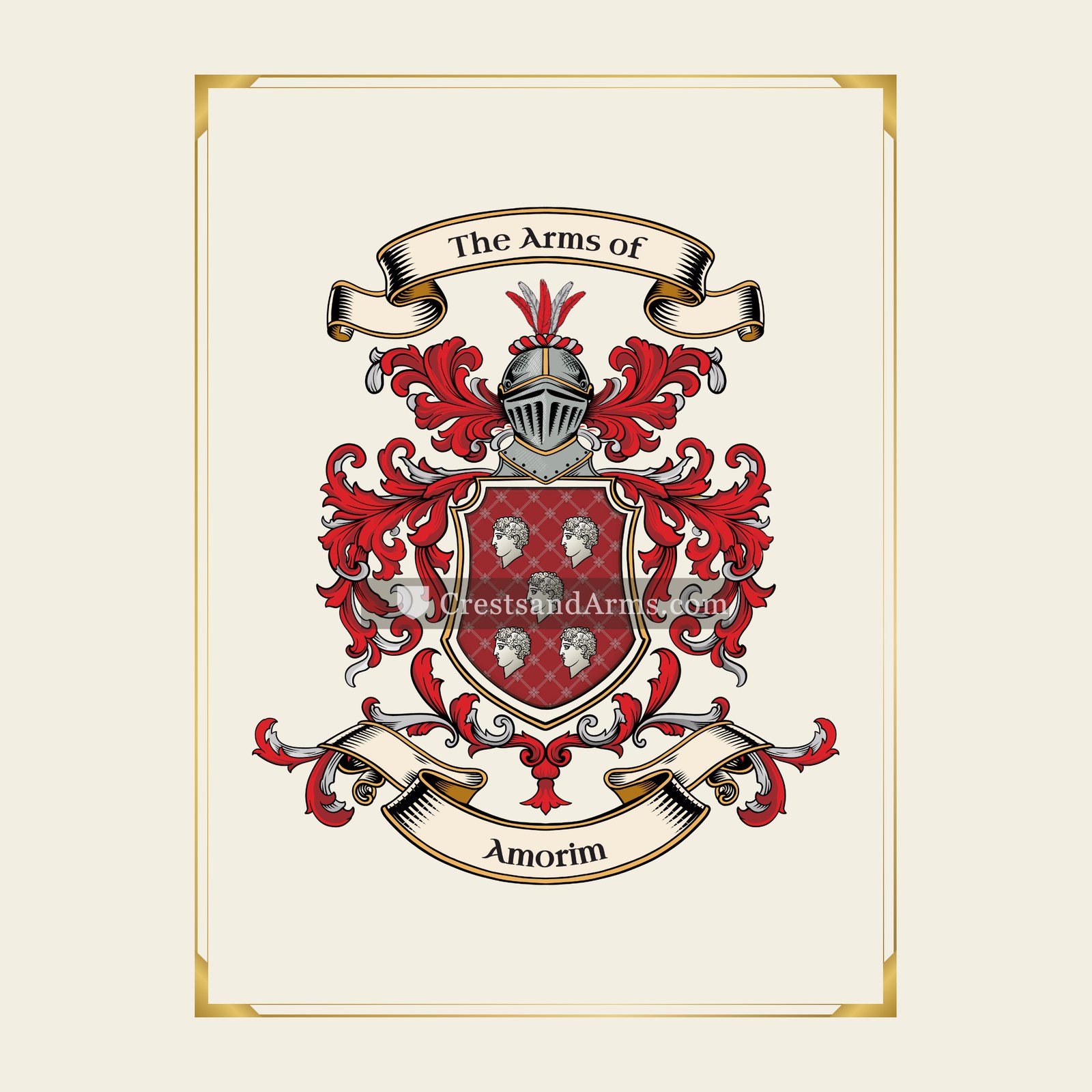 With gold border
