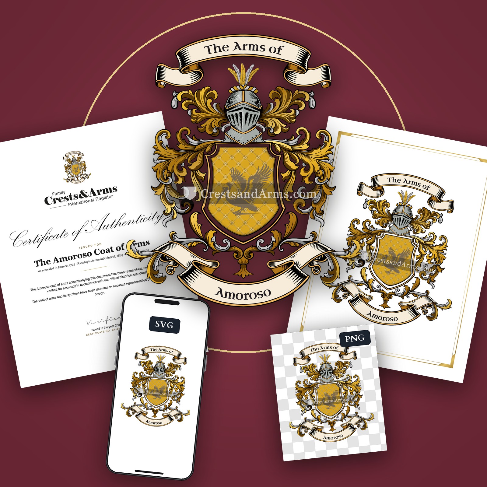 The Amoroso arms on the coat of arms — digital pack
