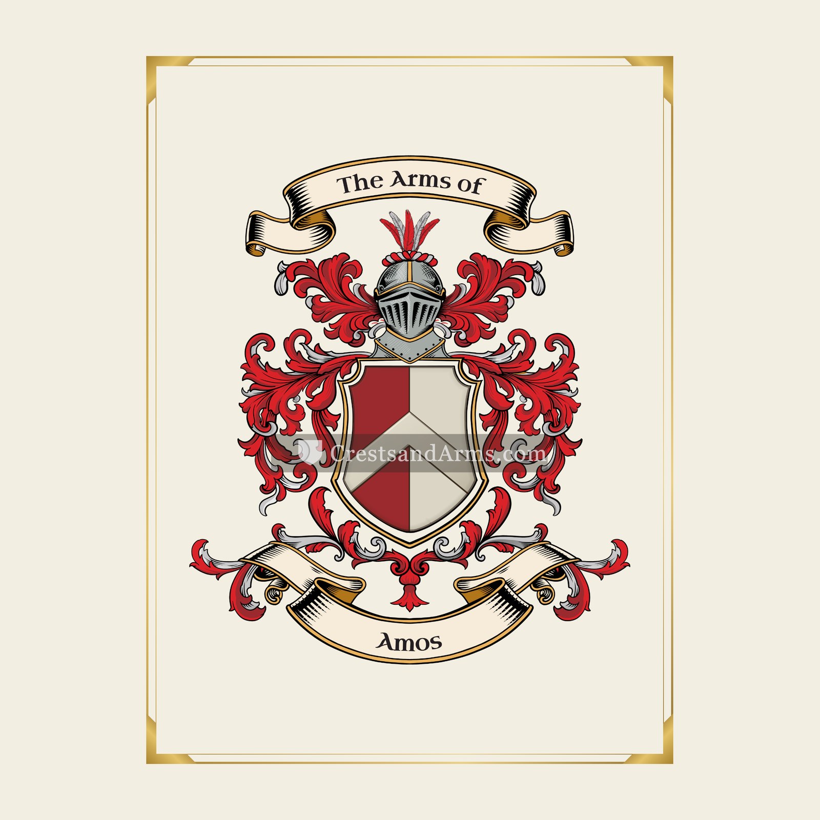 With gold border