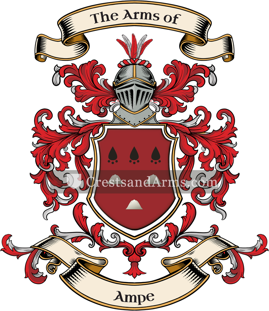 The Ampe coat of arms, drawn from the recorded blazon