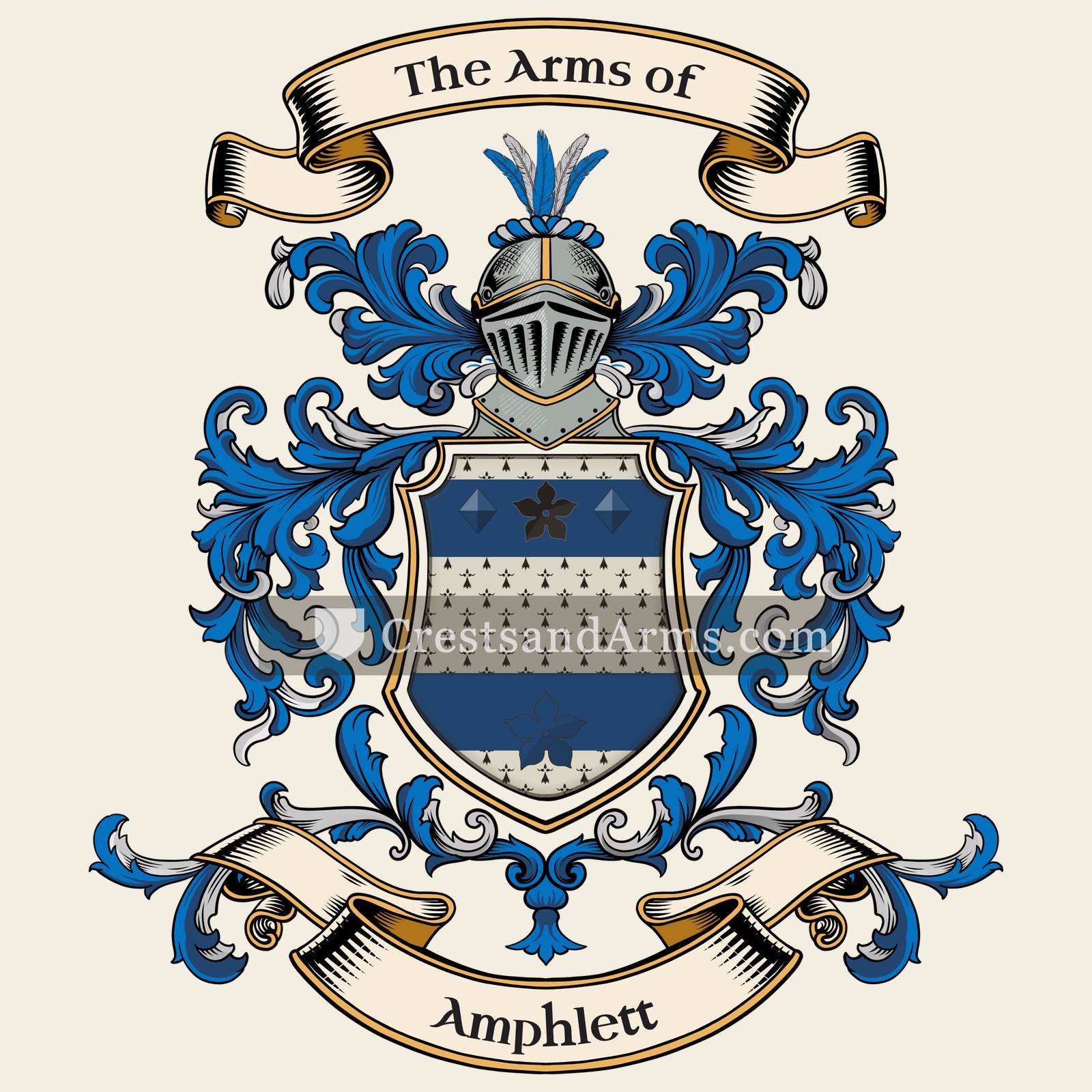The Amphlett coat of arms, drawn from the recorded blazon