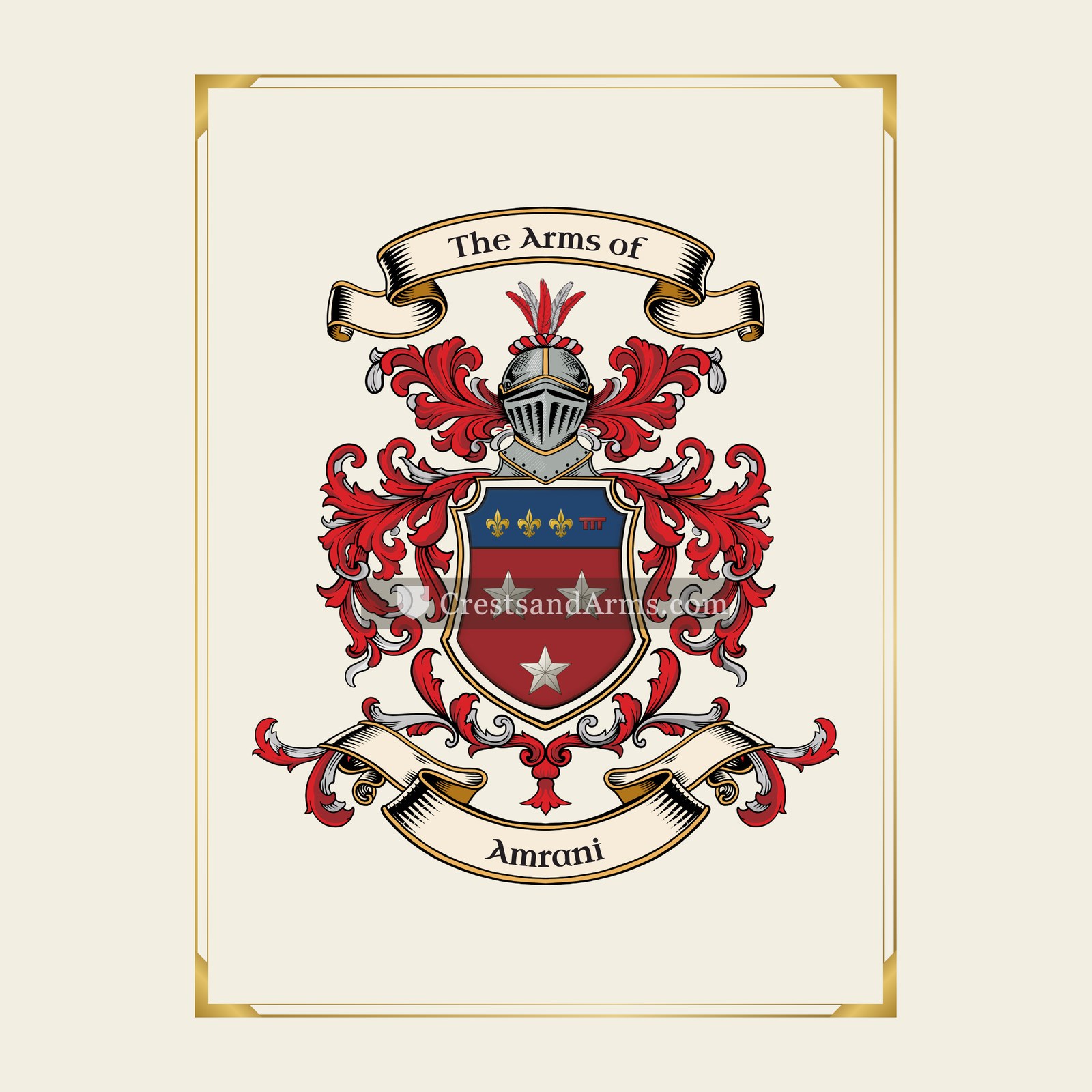 With gold border