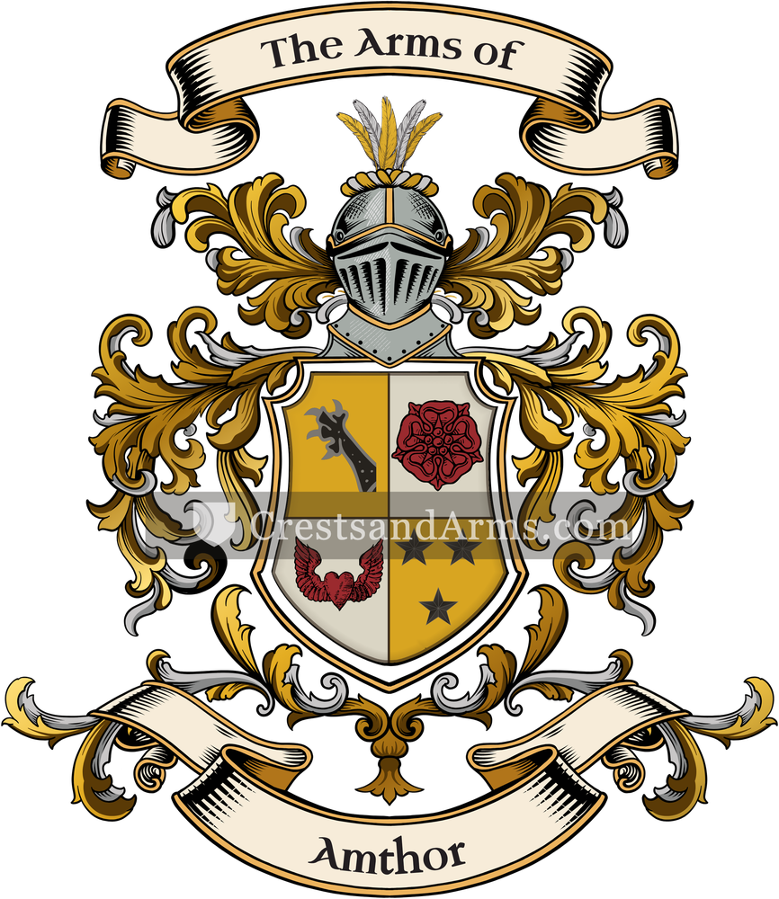 The Amthor coat of arms, drawn from the recorded blazon