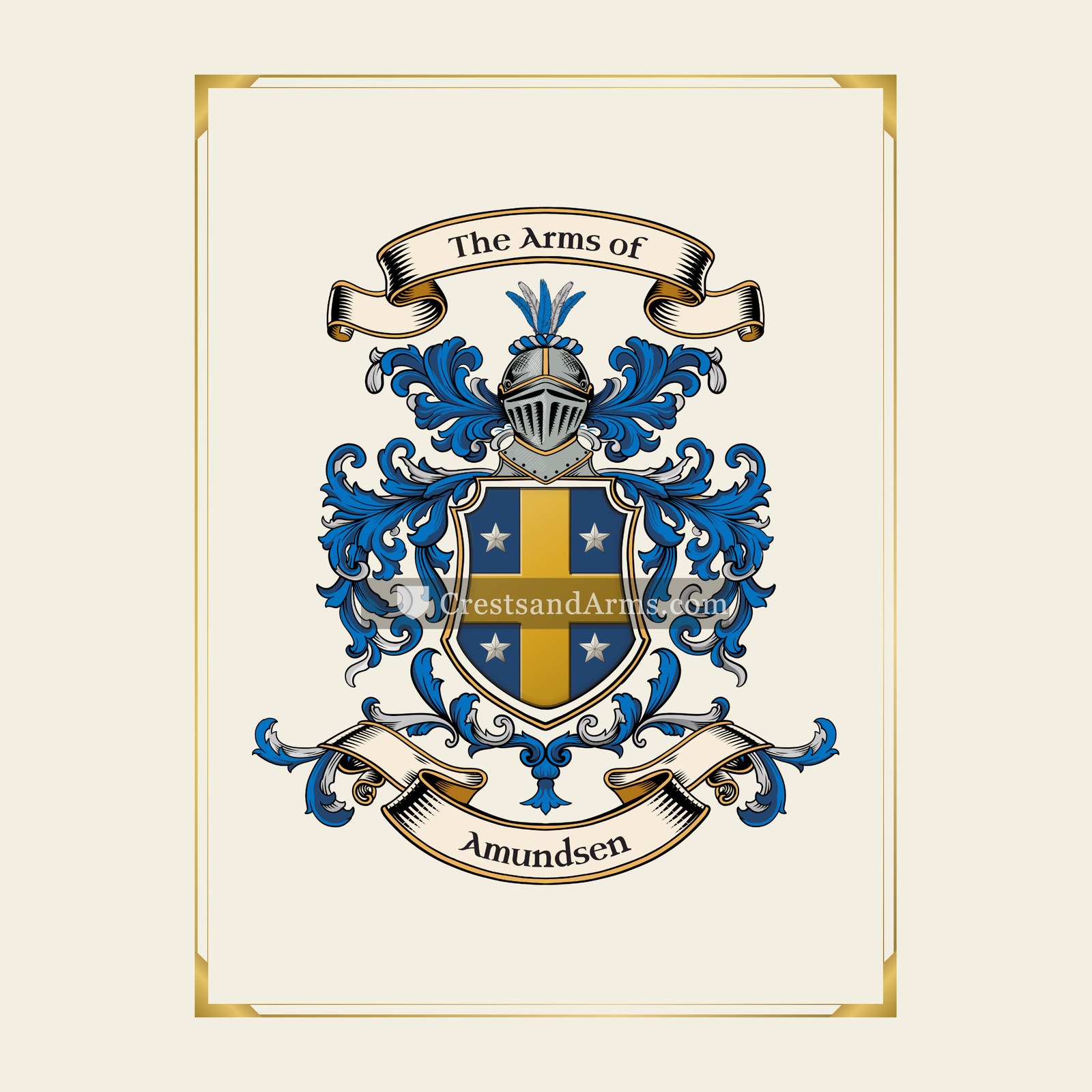 With gold border
