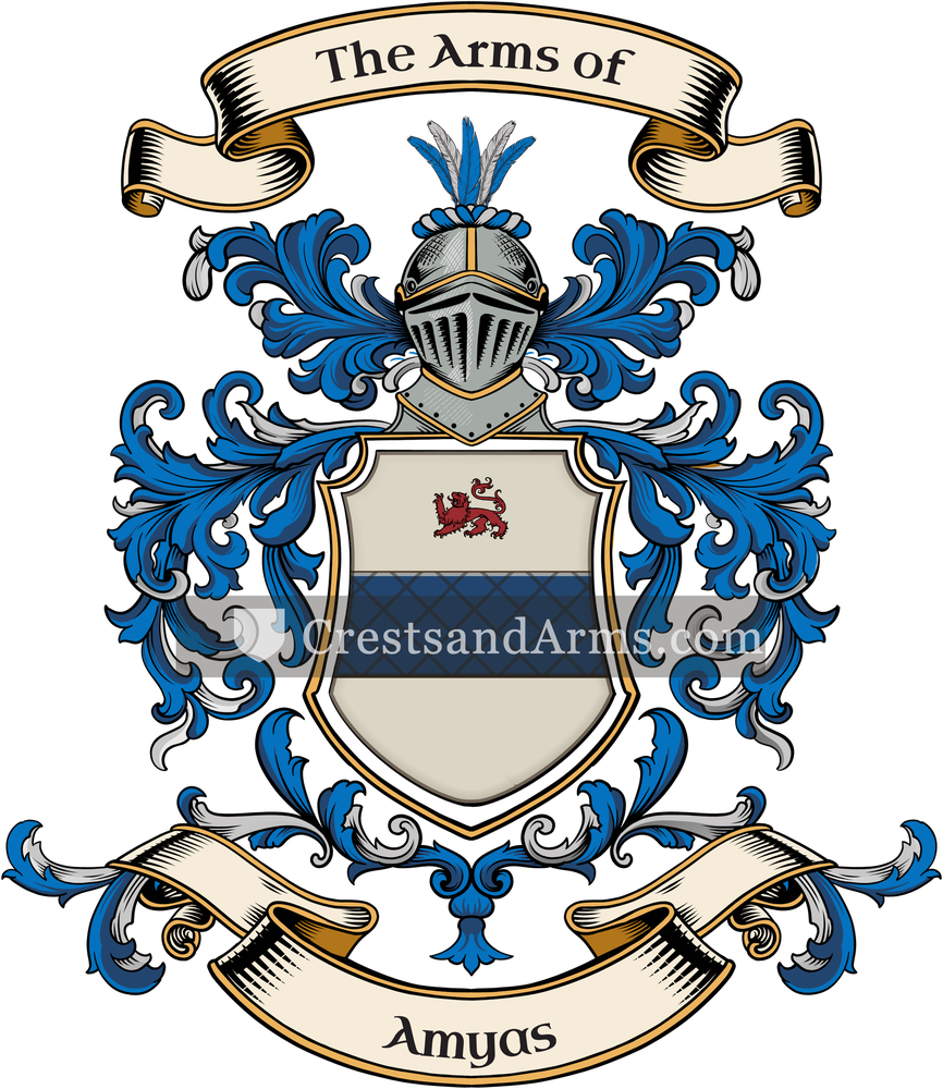 The Amyas coat of arms, drawn from the recorded blazon
