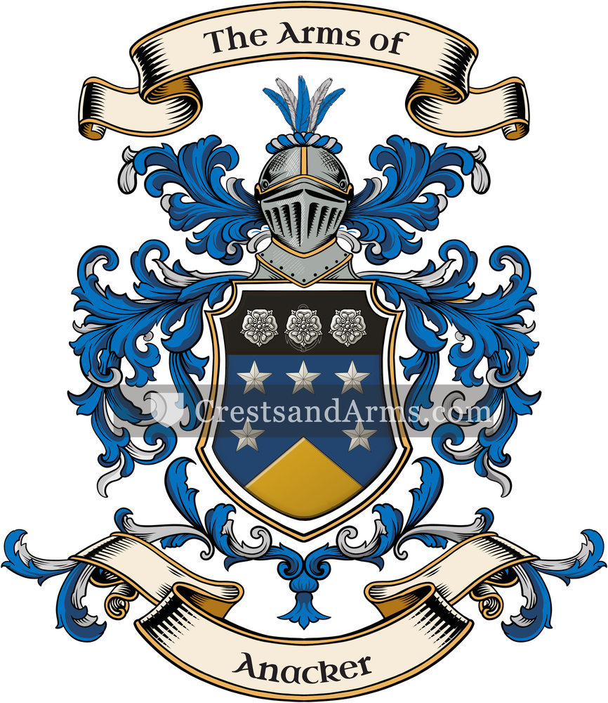 The Anacker coat of arms, drawn from the recorded blazon