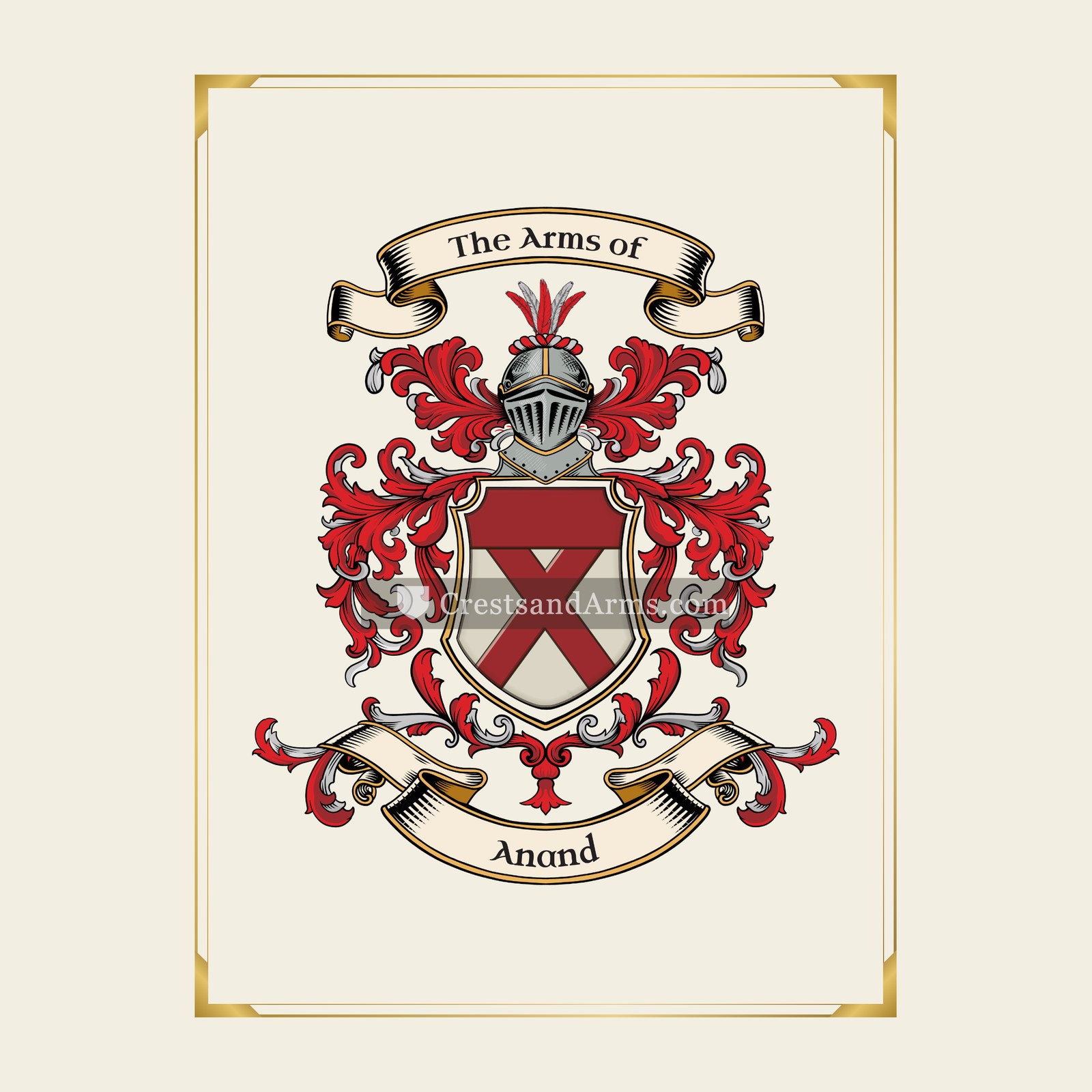 With gold border