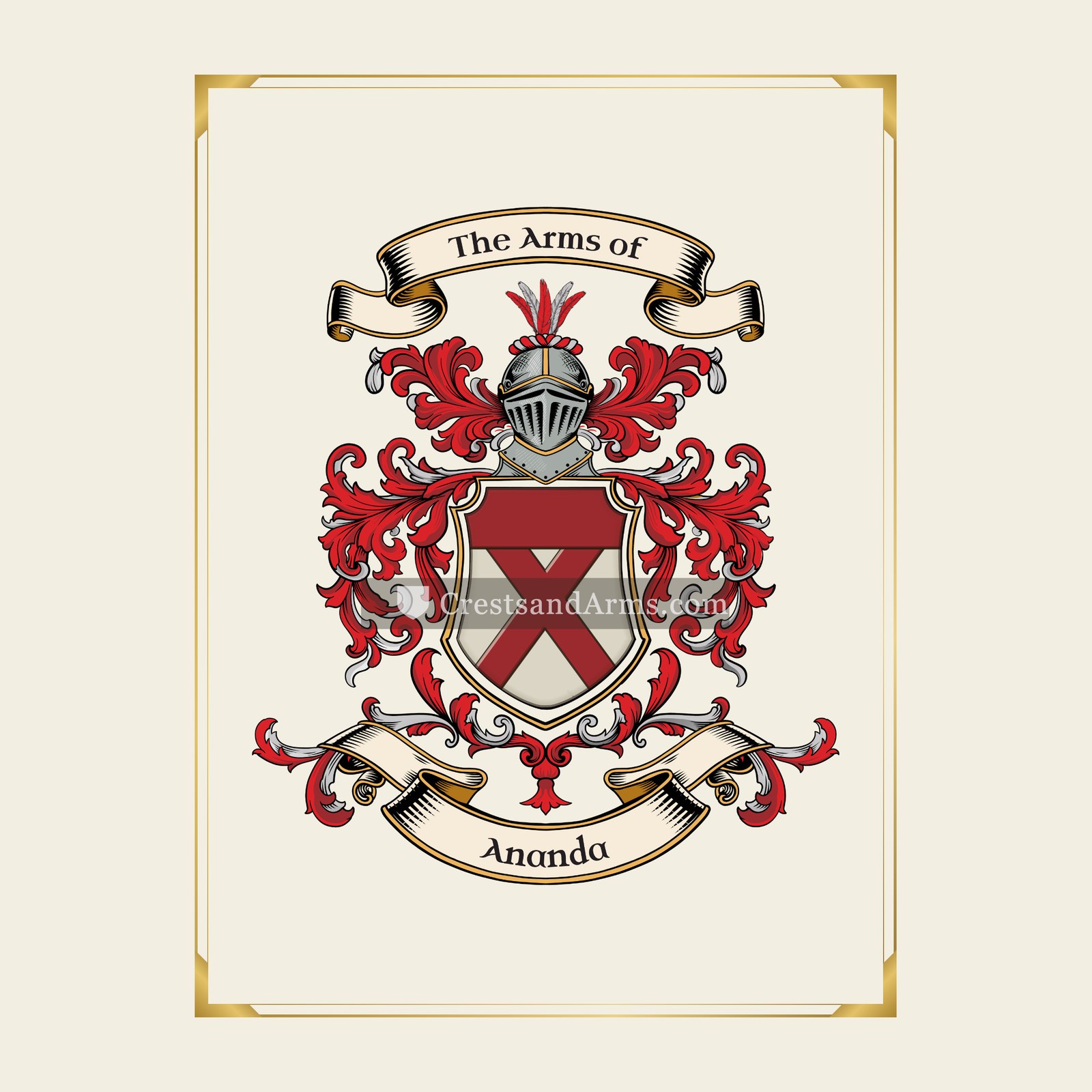 With gold border
