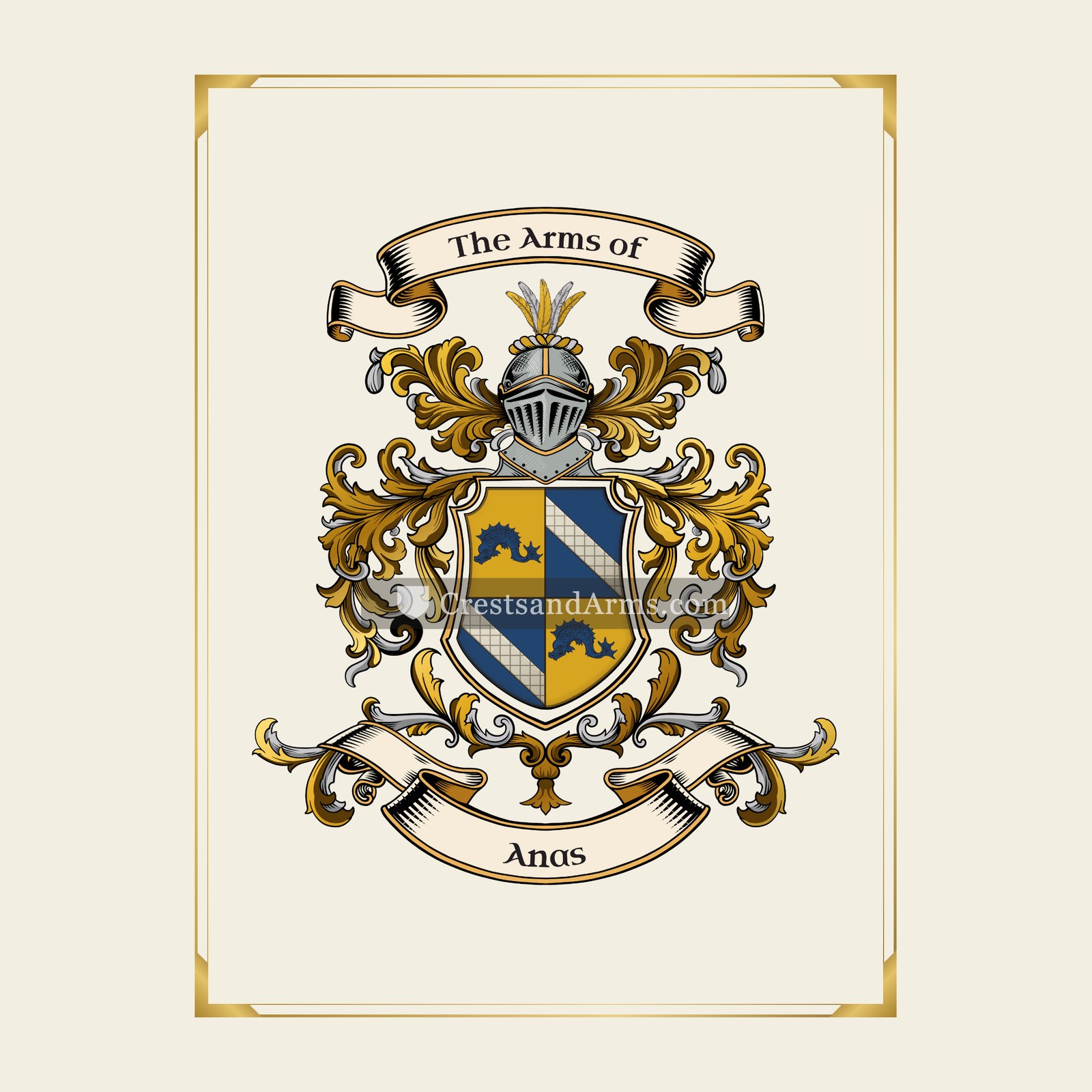 With gold border