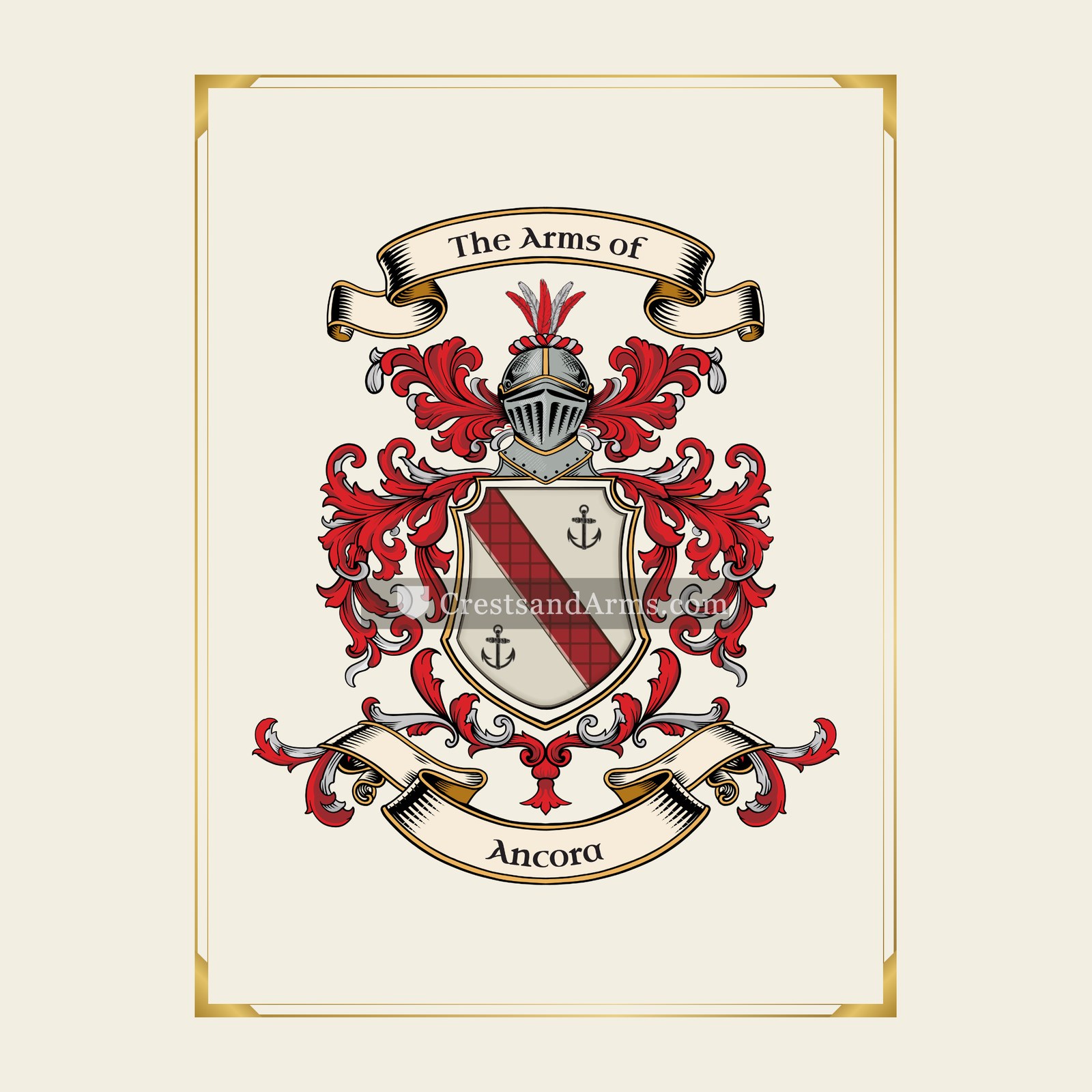 With gold border