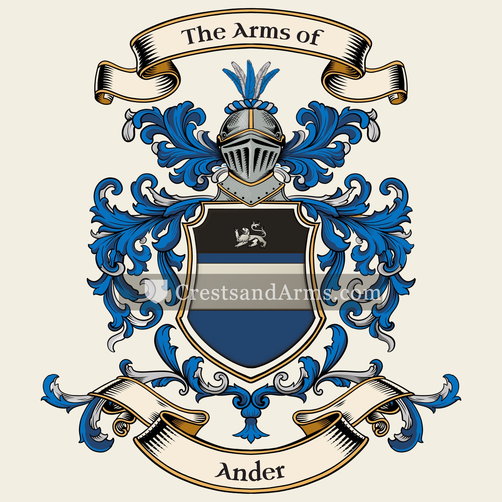 The Ander coat of arms, drawn from the recorded blazon