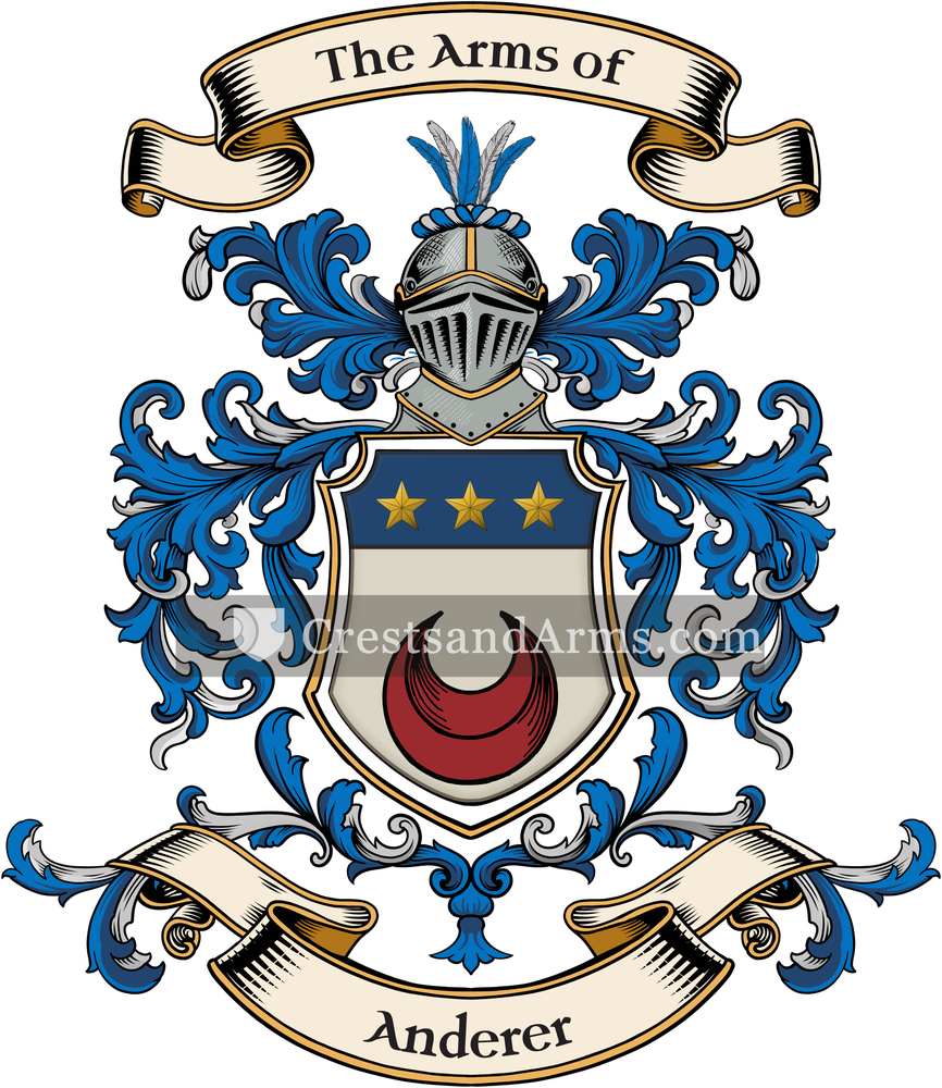 The Anderer coat of arms, drawn from the recorded blazon