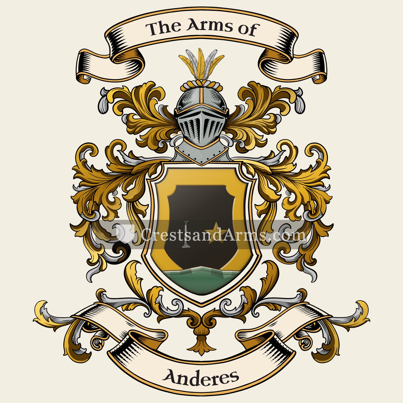 The Anderes coat of arms, drawn from the recorded blazon