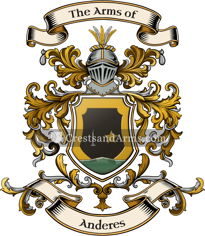 The Anderes coat of arms, drawn from the recorded blazon